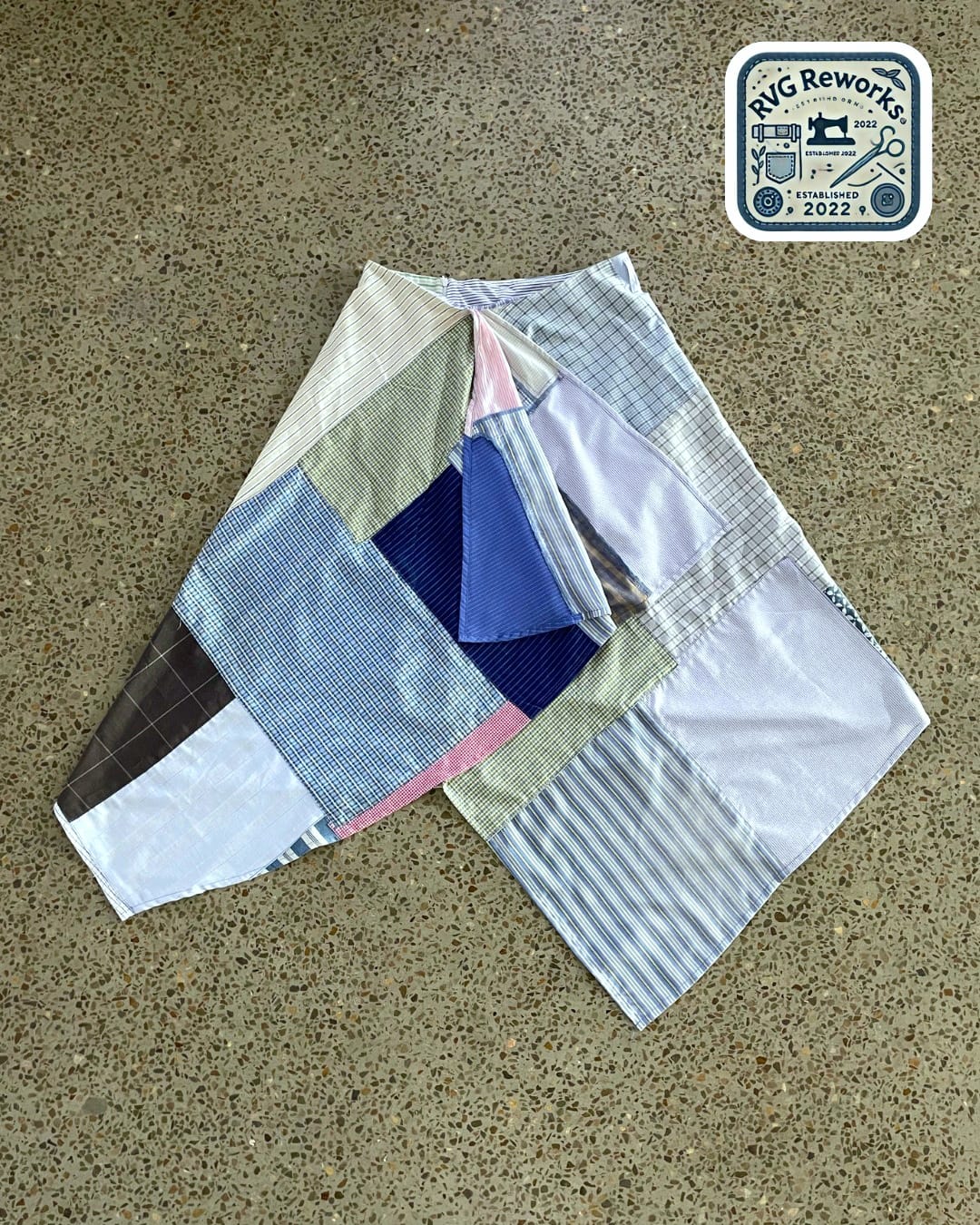 Falda de pañuelo de patchwork reciclado