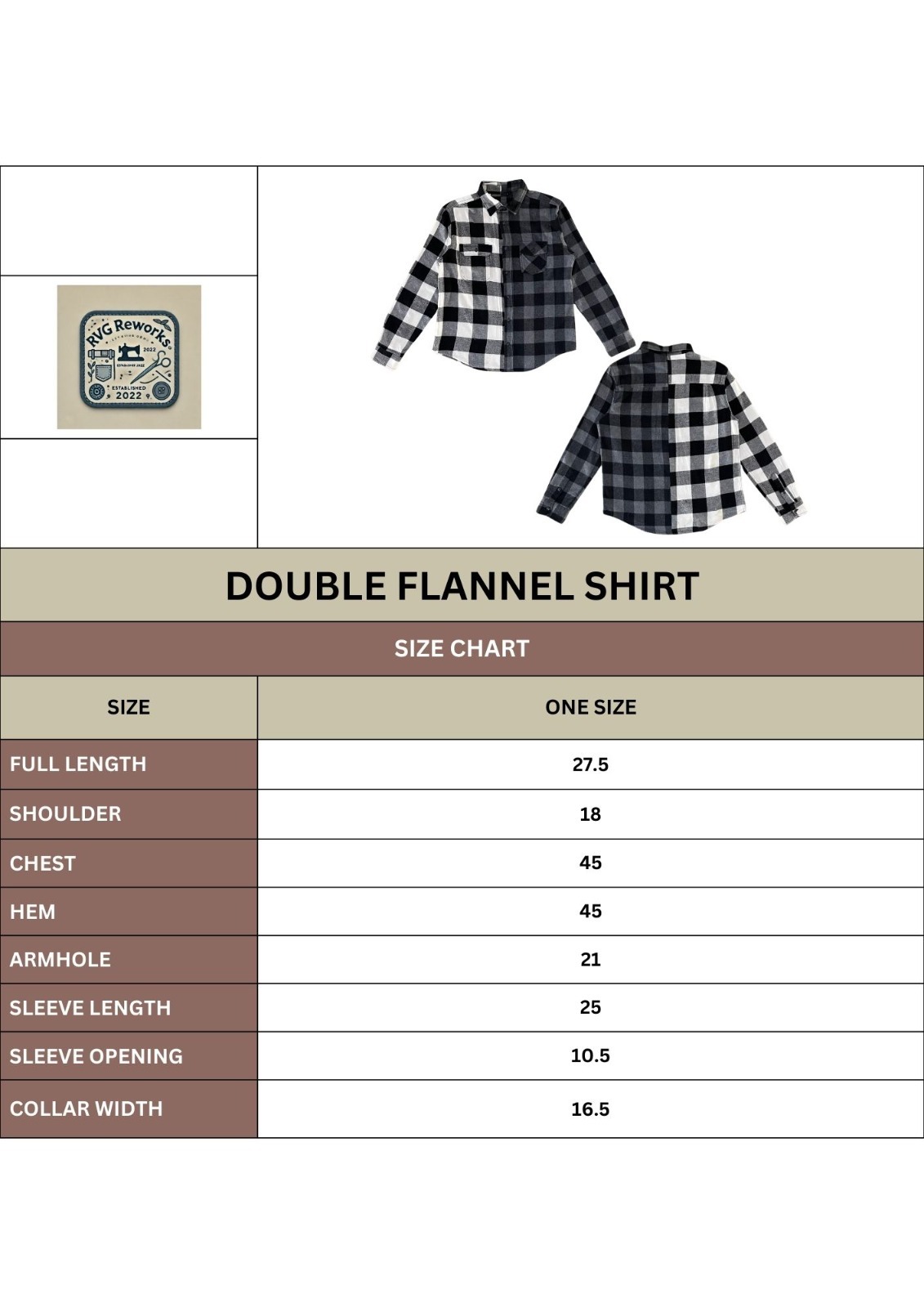 Upcycled Split Check Flannel Shirt