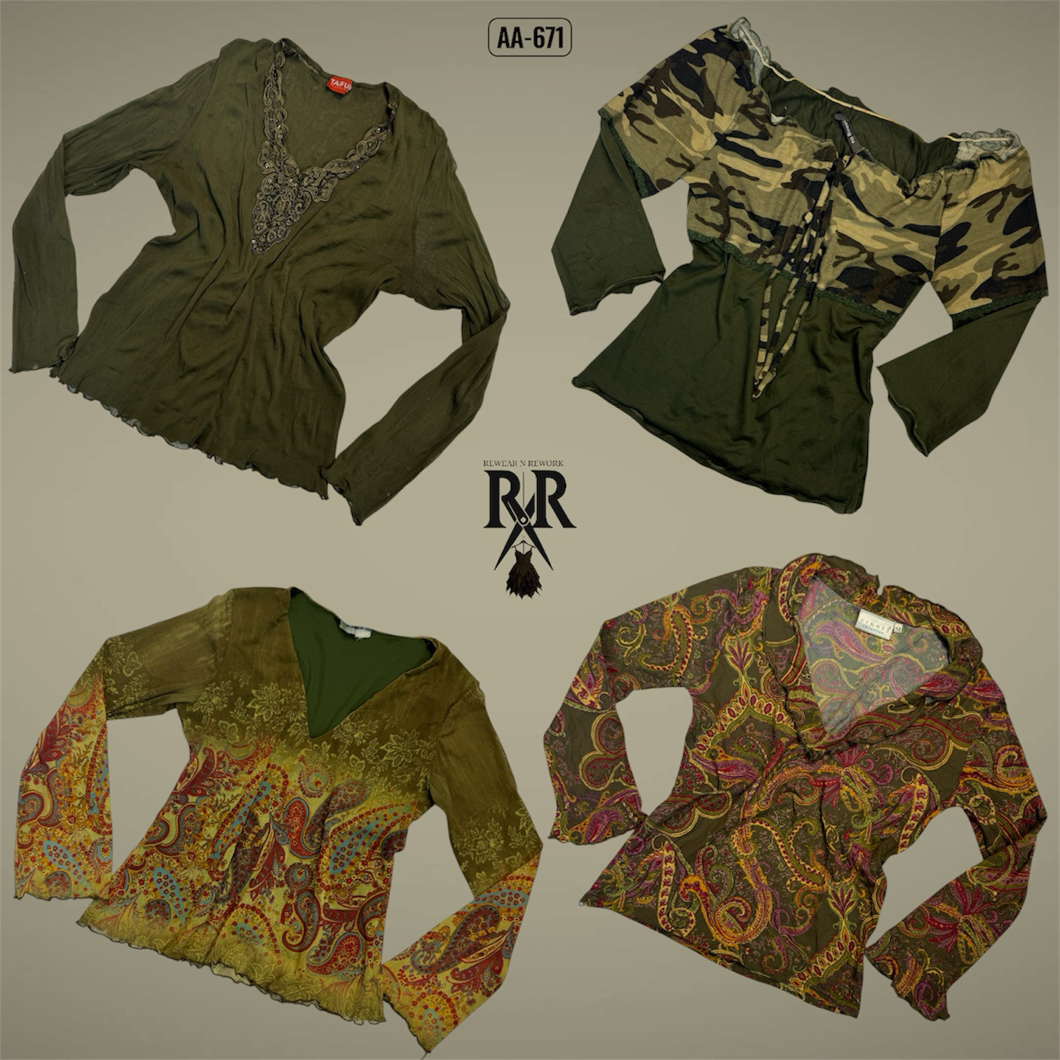 Y2K The Nature Vibe Mesh Full Selvee Tops (AA-671)