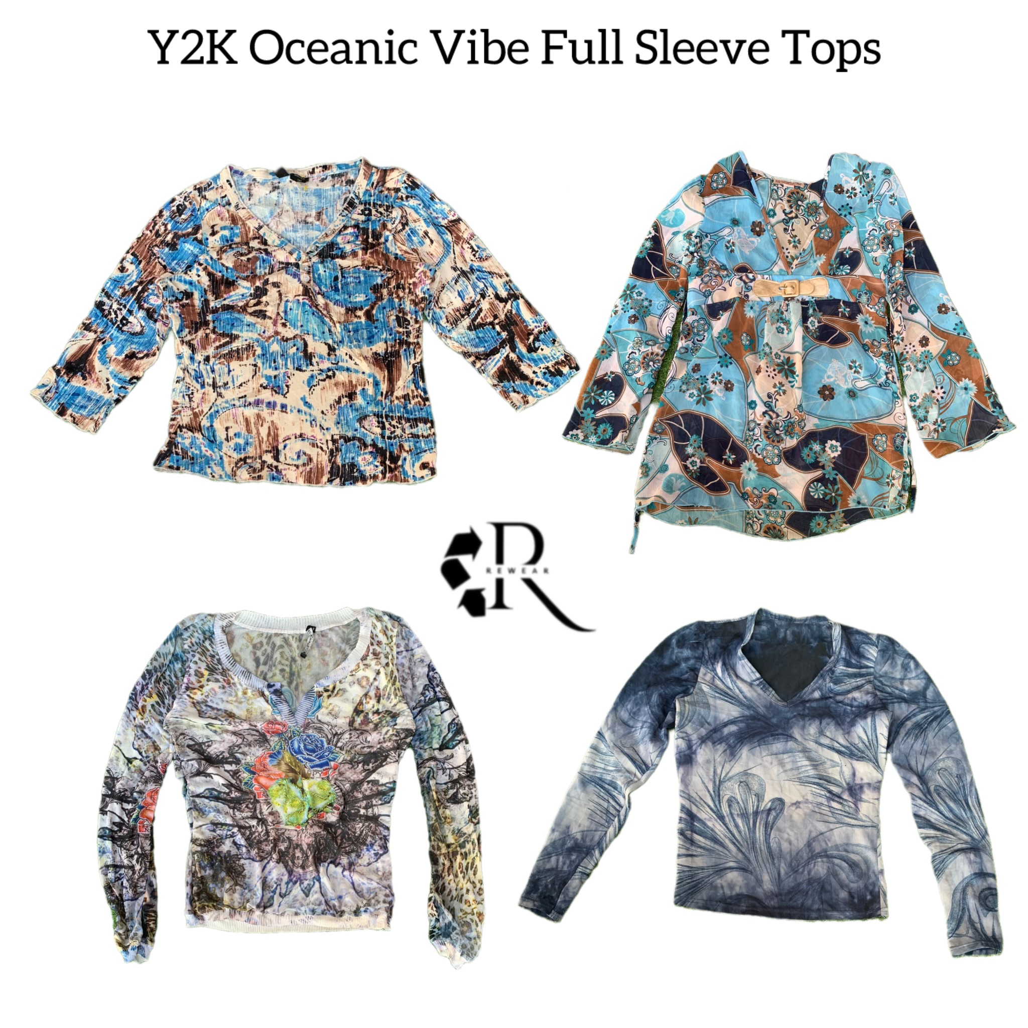 Y2K Oceanic Vibe Printed Long Sleeve Tops (RW-1536)
