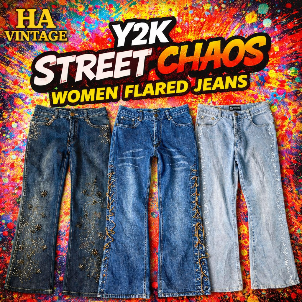 Jeans en denim flair chaotique rue Y2K