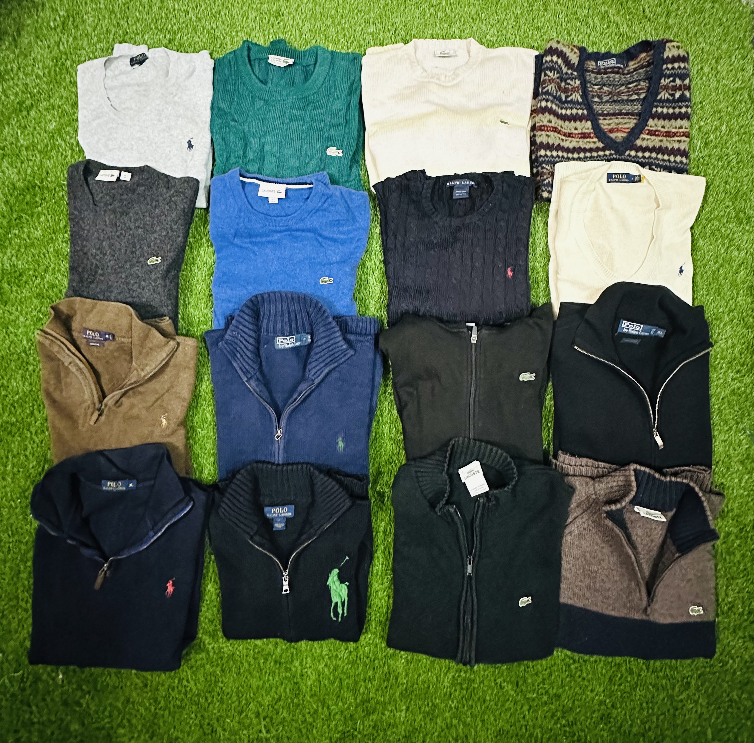 Polo Ralph Lauren and Lacoste sweaters 16 pieces