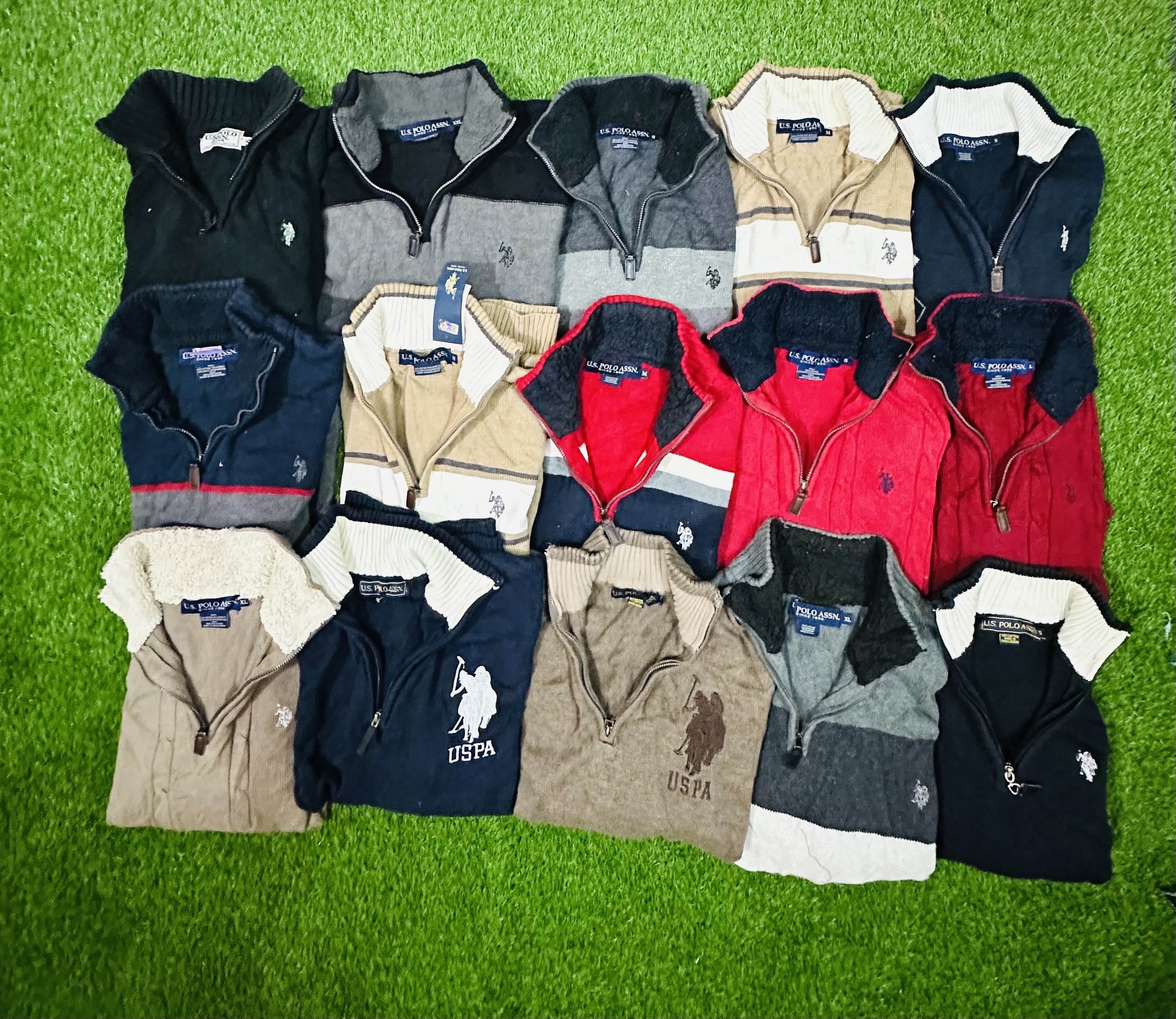 US polo assn 1/4 zip 15 pieces
