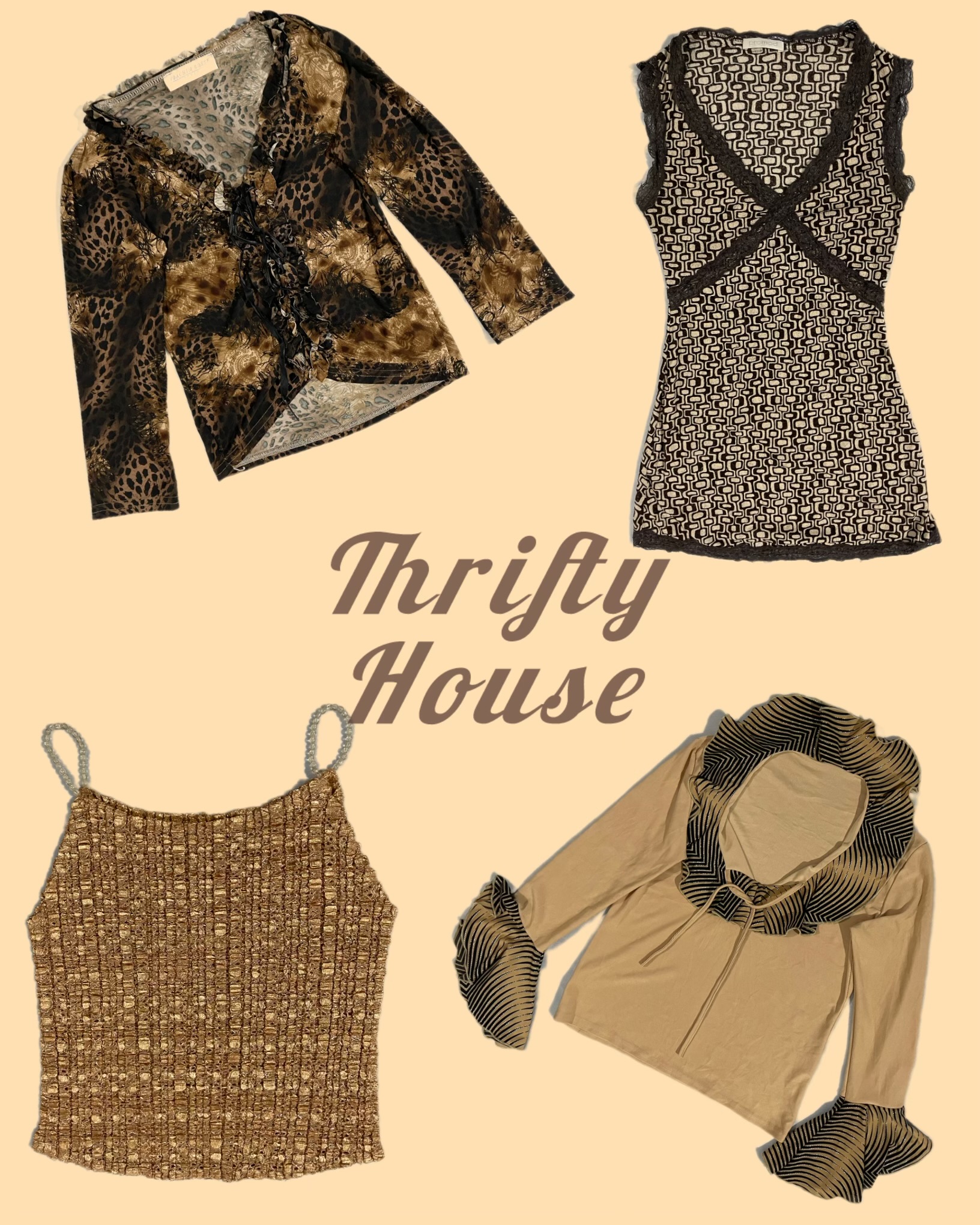 Retro + Animal Print Y2k Tops(TH/184)