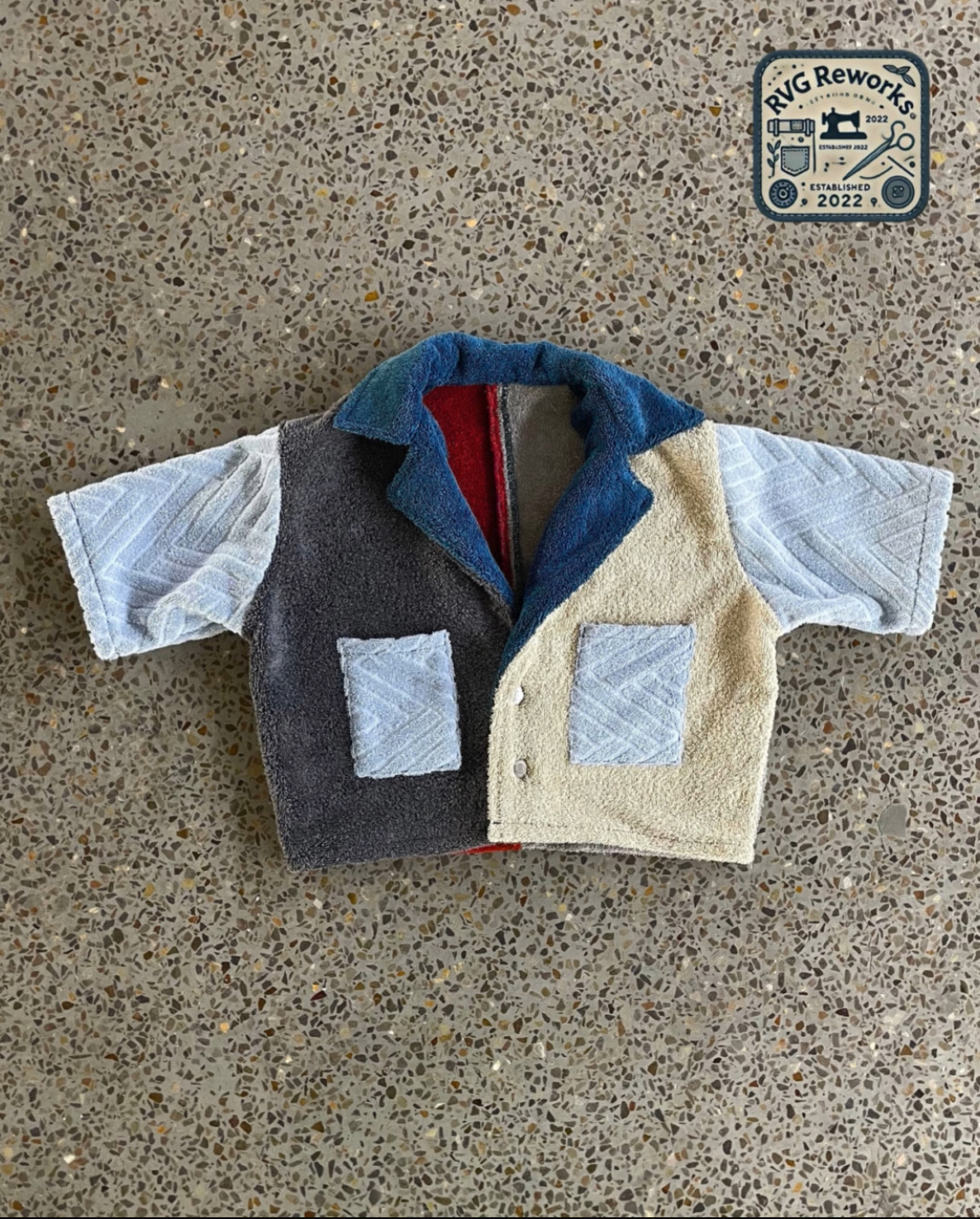 Upcycled Terry Cloth Patchwork Shirt