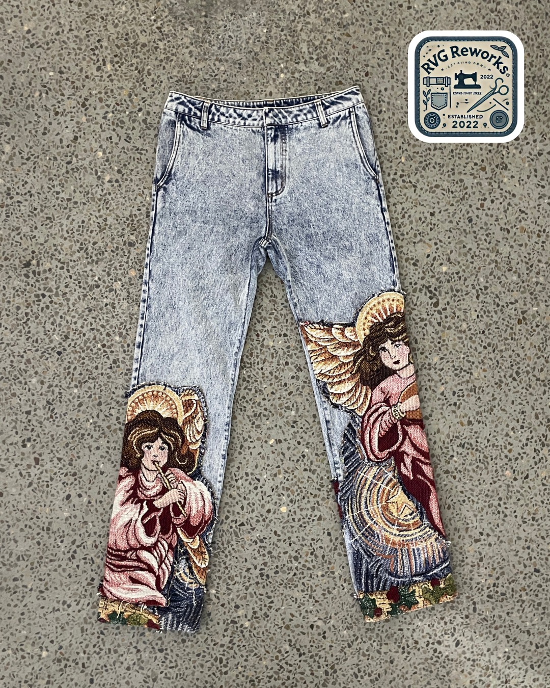 Upcycled Tapestry Denim Jeans