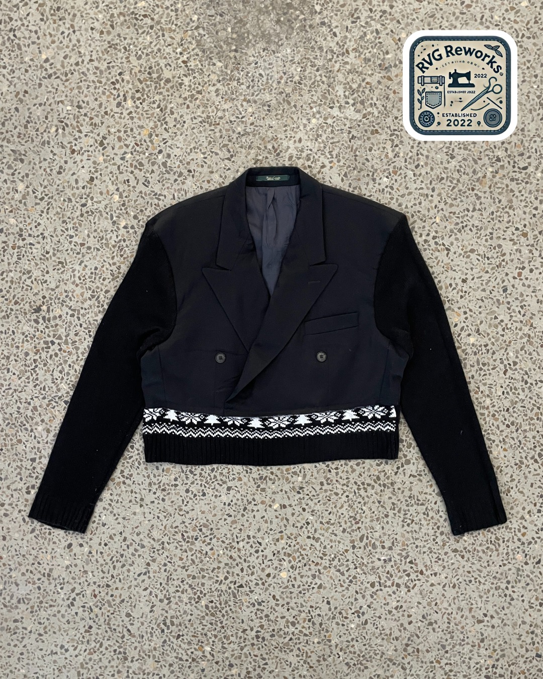 Upcycled Hybrid Blazer Knit Jacket