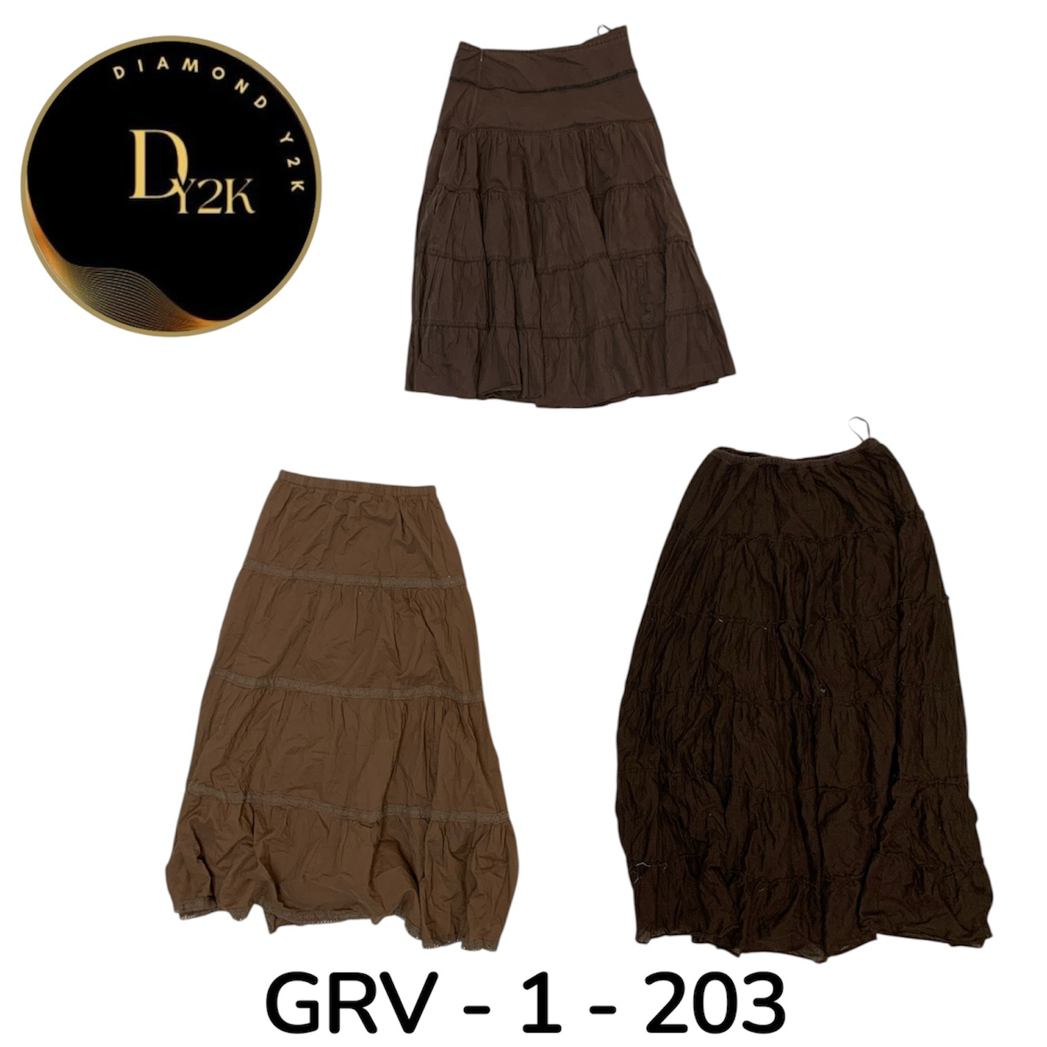Classic Brown Printed Cotton Skirt – Timeless Summer Wardrobe (GRV-1-203)