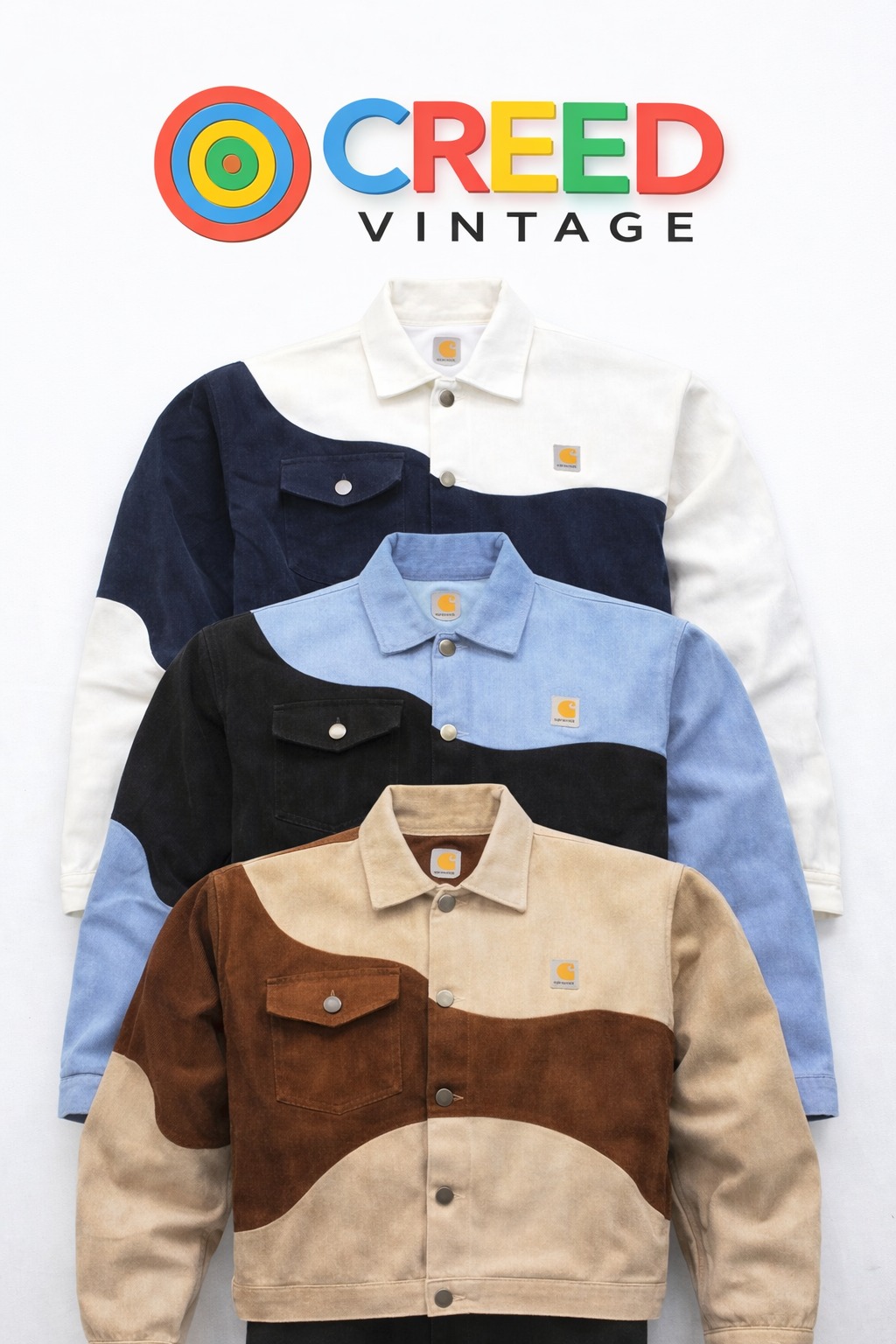 CR1207 Upcycled Wave-Panel Corduroy Jacket