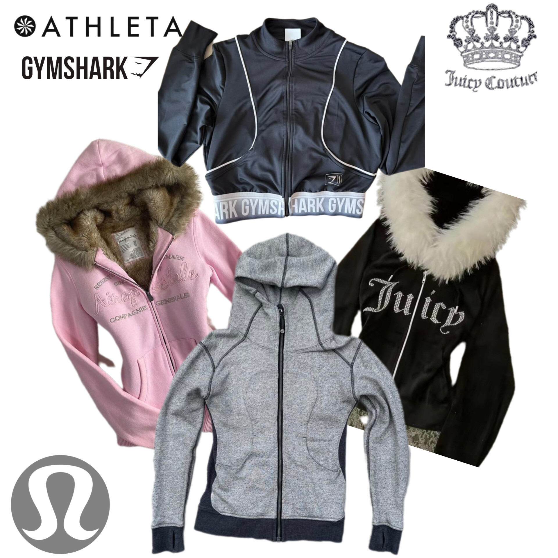 Lululemon juicy couture gymshark Athleta mix hooded jacket
