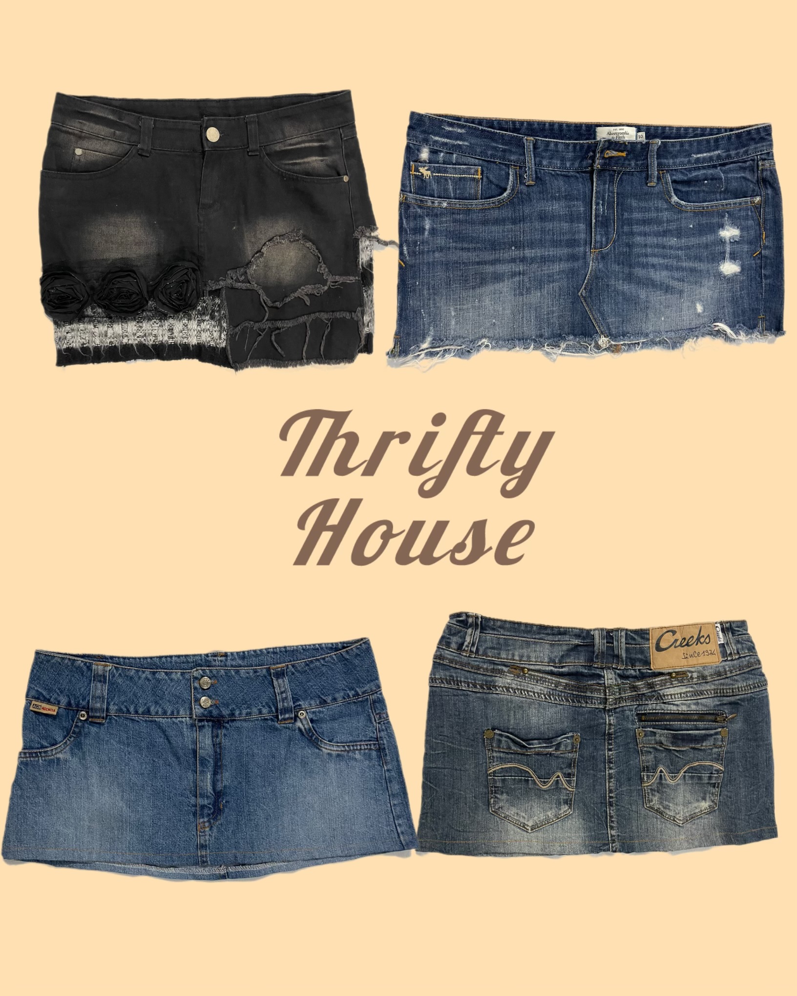 90s Style Y2k Denim Mini Skirts(TH/188)