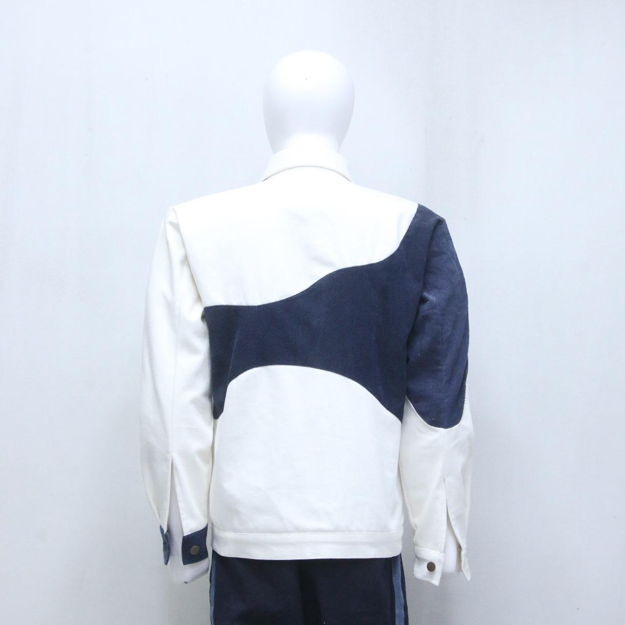 Veste en denim color-block upcyclée CR1208