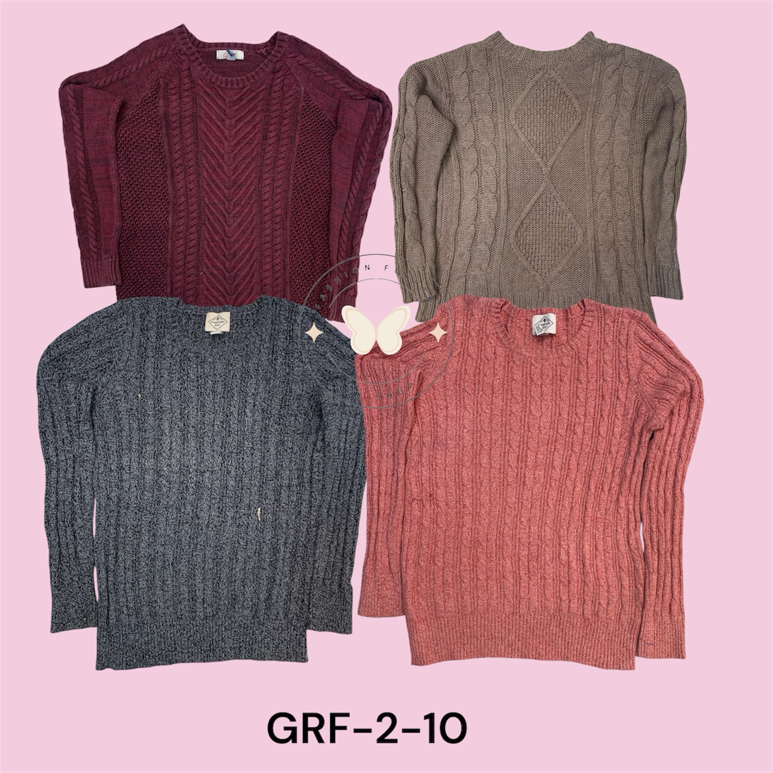 Cable Knit Wool Blend Sweater – Everyday Essentia (GRF-2-10)