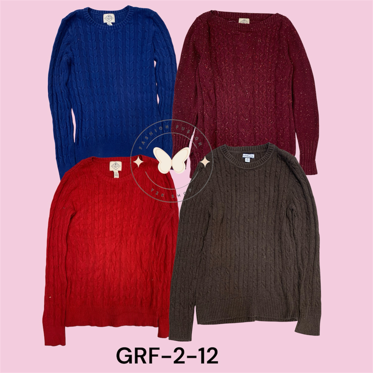 Cable Knit Wool Blend Sweater – Everyday Essential (GRF-2-12)