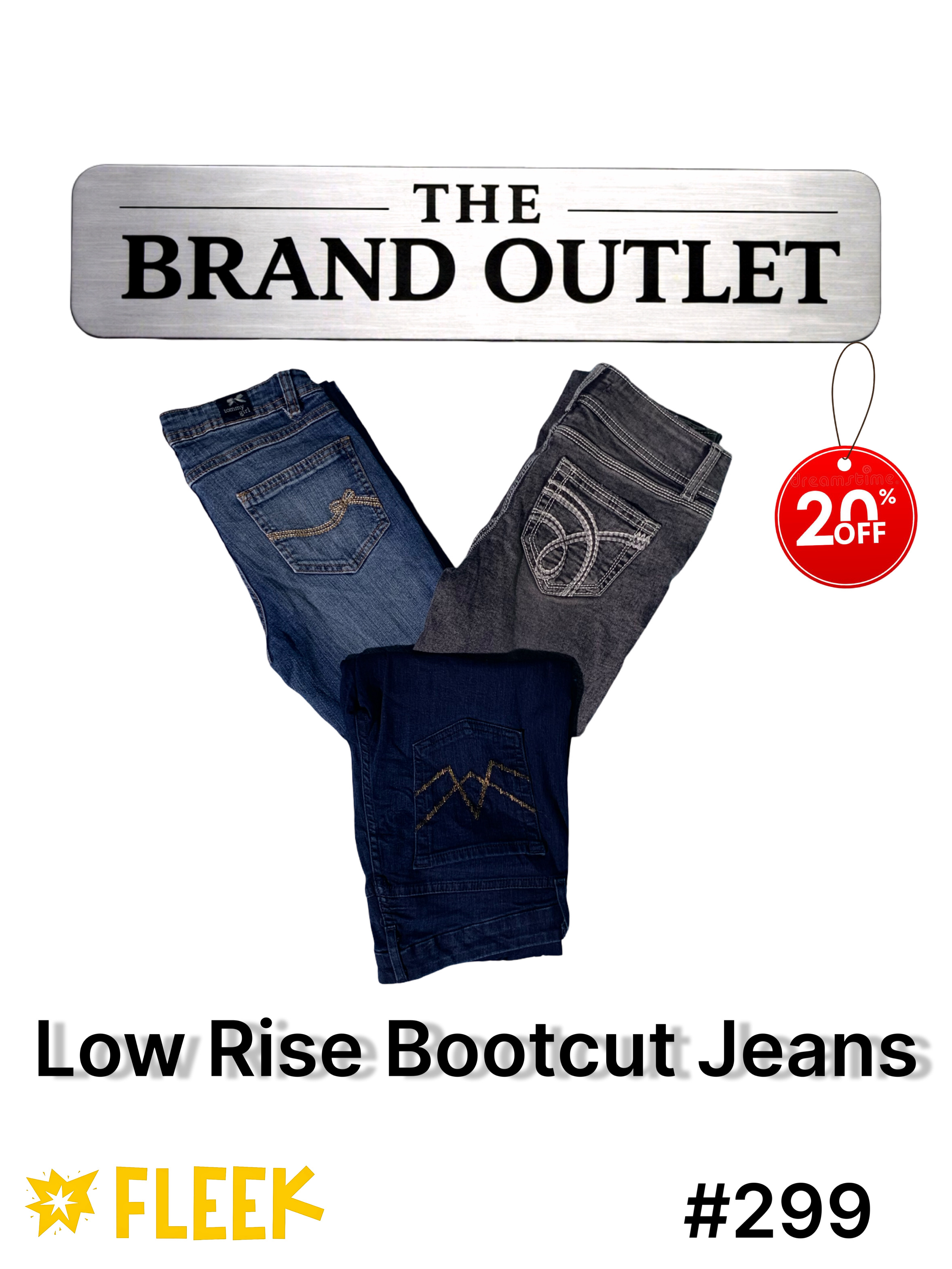Low Rise Bootcut Jeans     #299