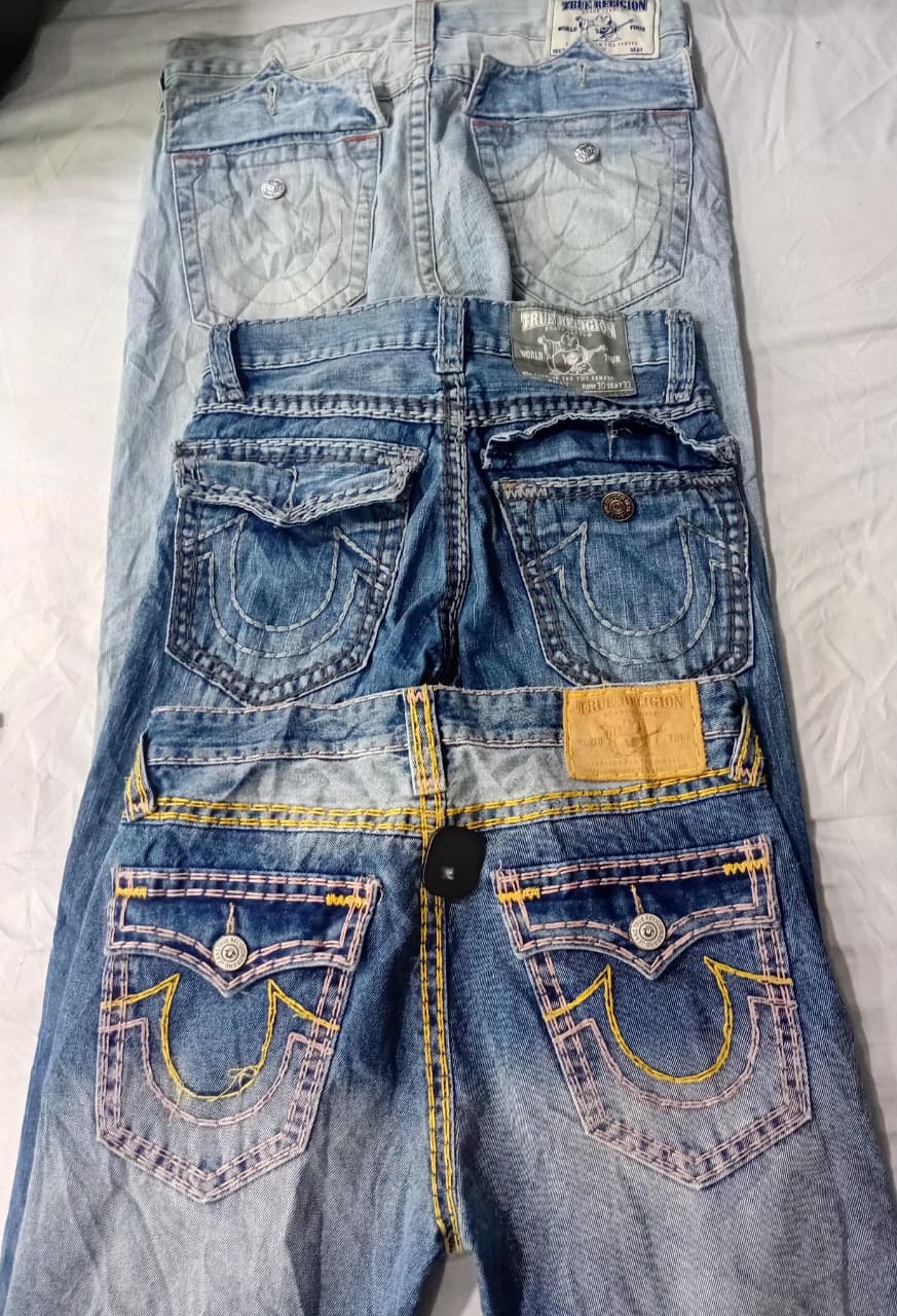 CR6356 Vintage True Religion Jeans Masculinos