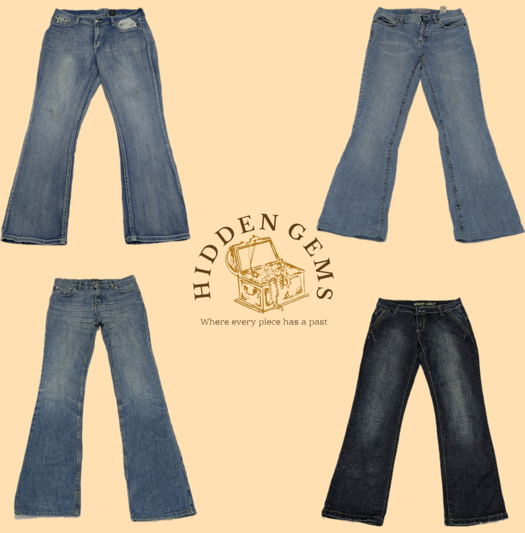 Y2K Unique bootcut jeans (HG-059)