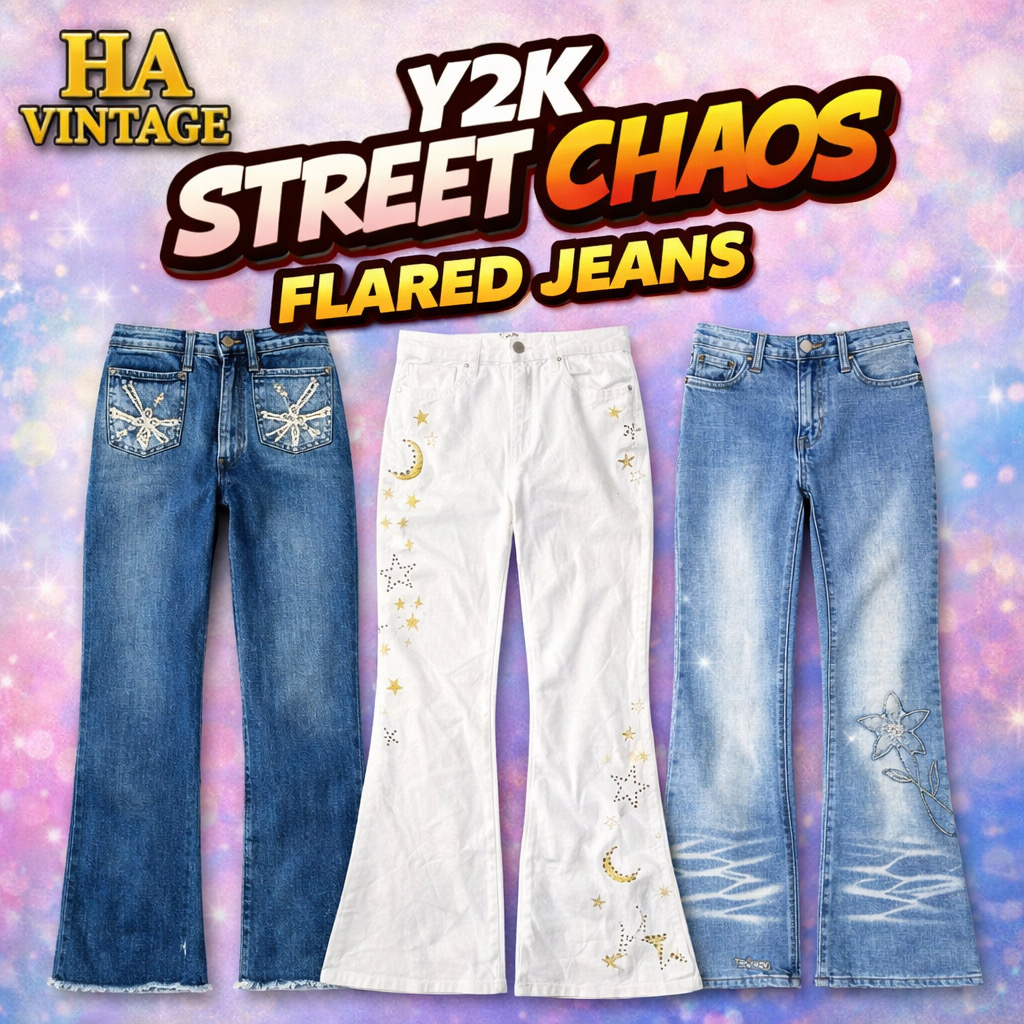 Y2K Street Chaotic Flared Denim Jeans