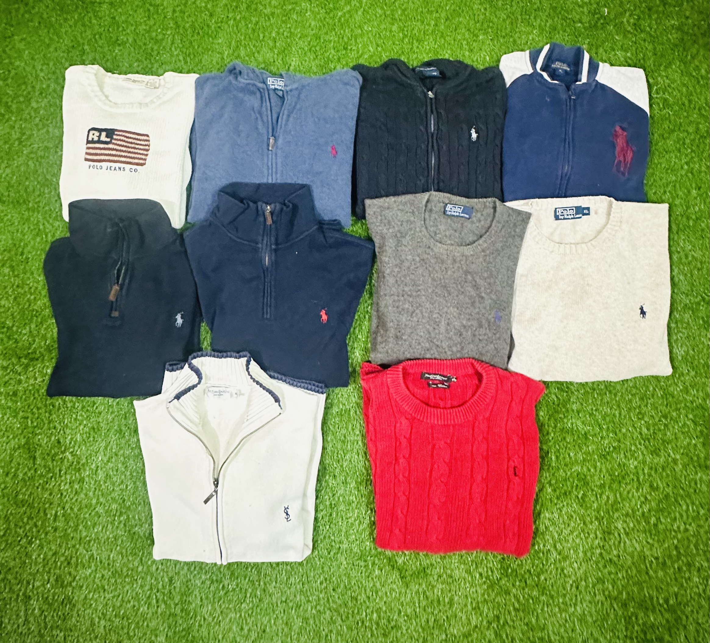Polo Ralph Lauren and YSL sweaters