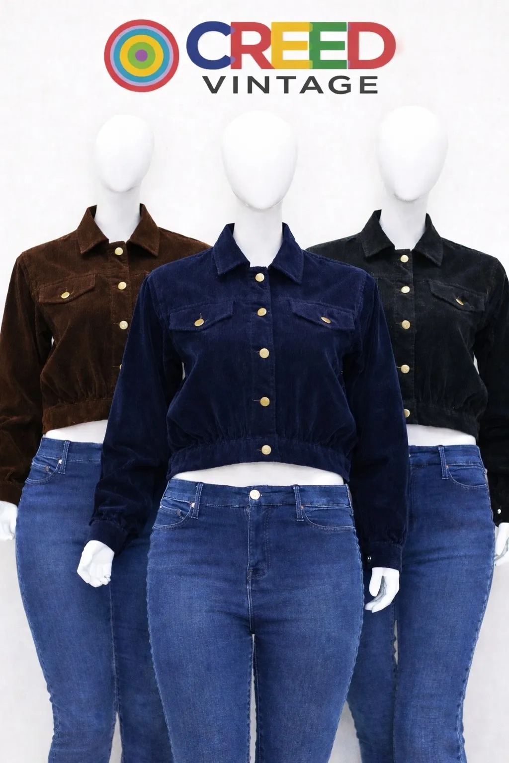 CR1223  Upcycled Cropped Cordoury Jacket