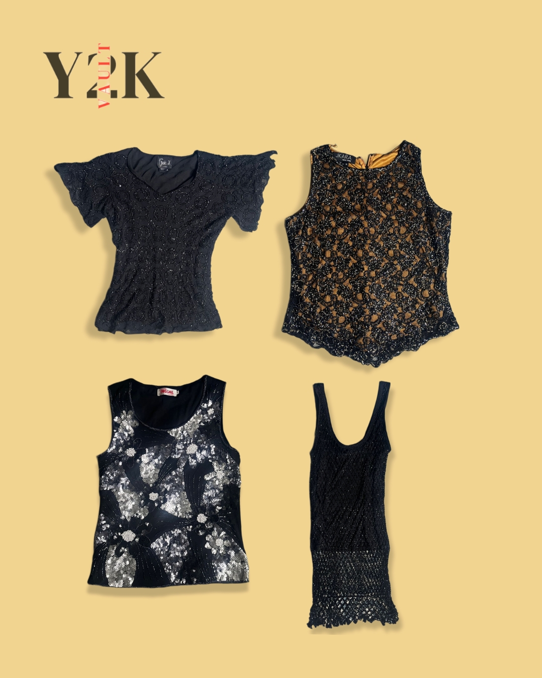 2000s It-Girl Beaded Tops (Yv-619)