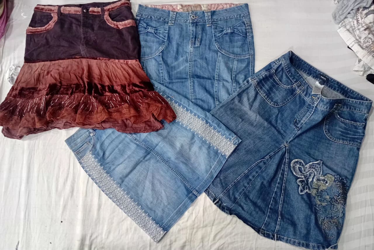 CR6375 Y2K GonneMidi in Denim