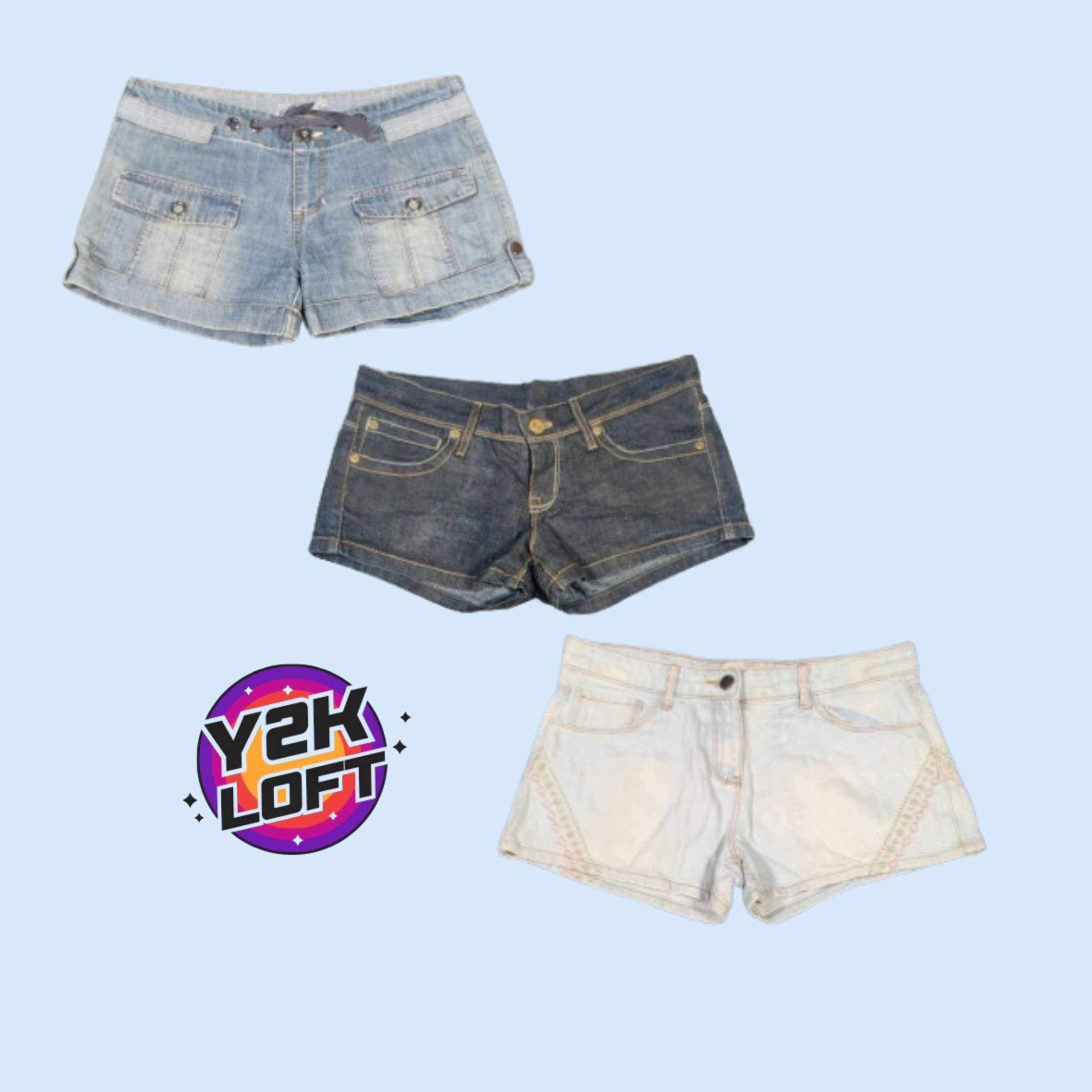 Y2K Britney Era Denim Mini Shorts (FB-007)