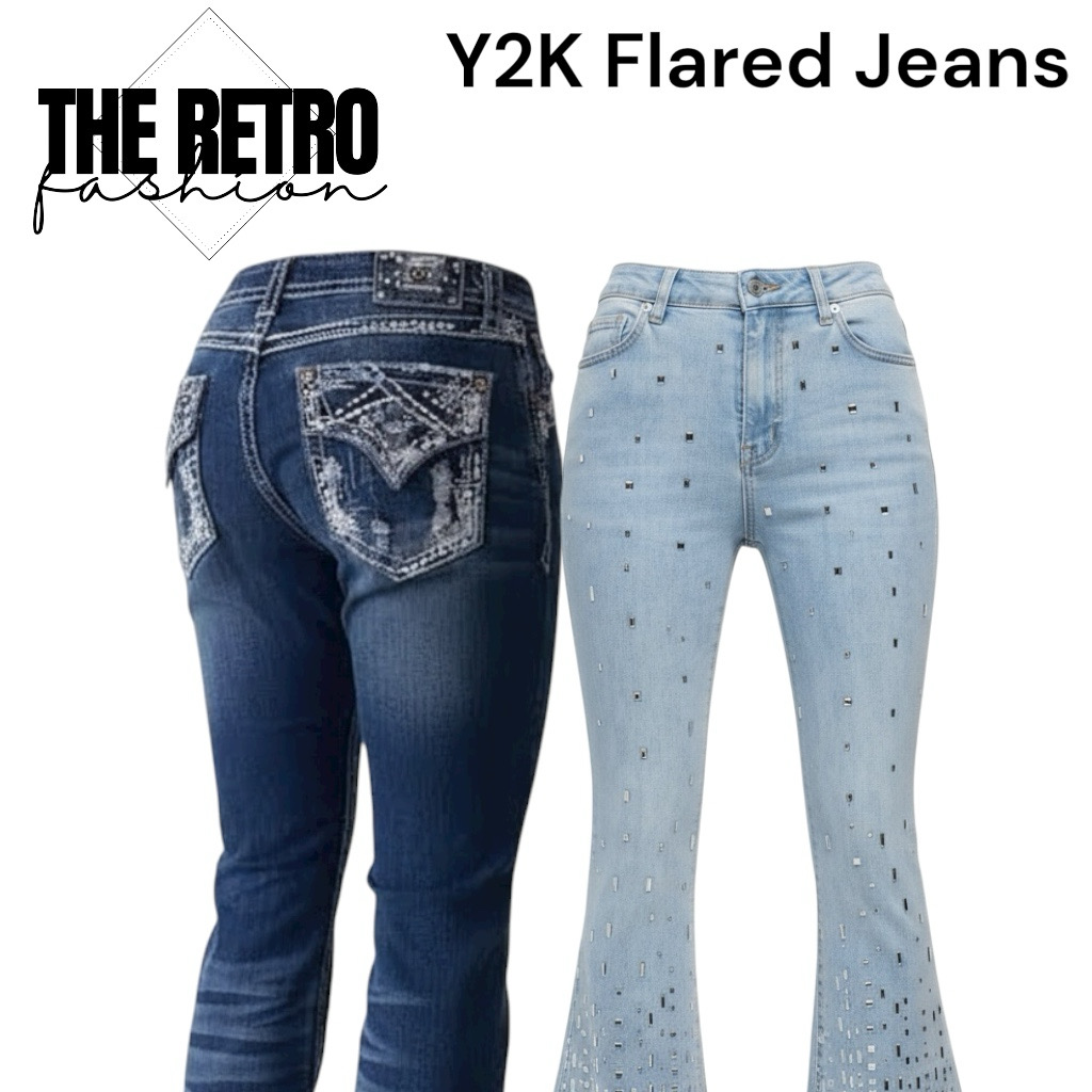 Jeans évasés pour femmes Y2K