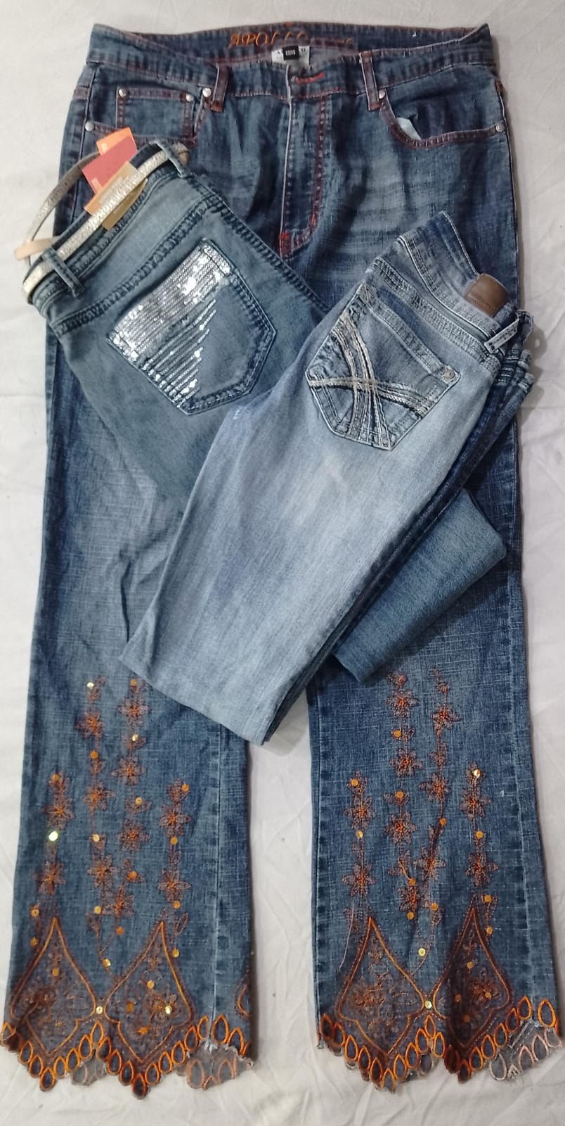 cr6385 Y2K Flare / Straight Jeans