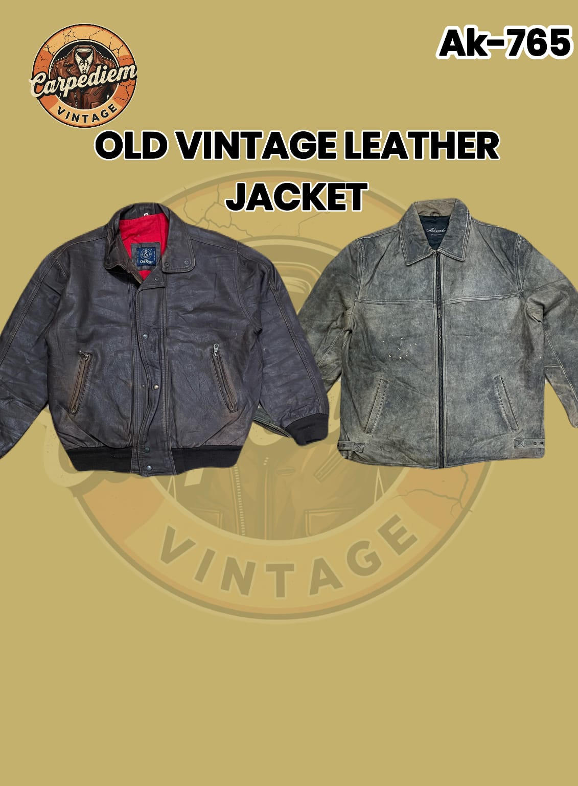 Alte Vintage-Lederjacken Ak-765