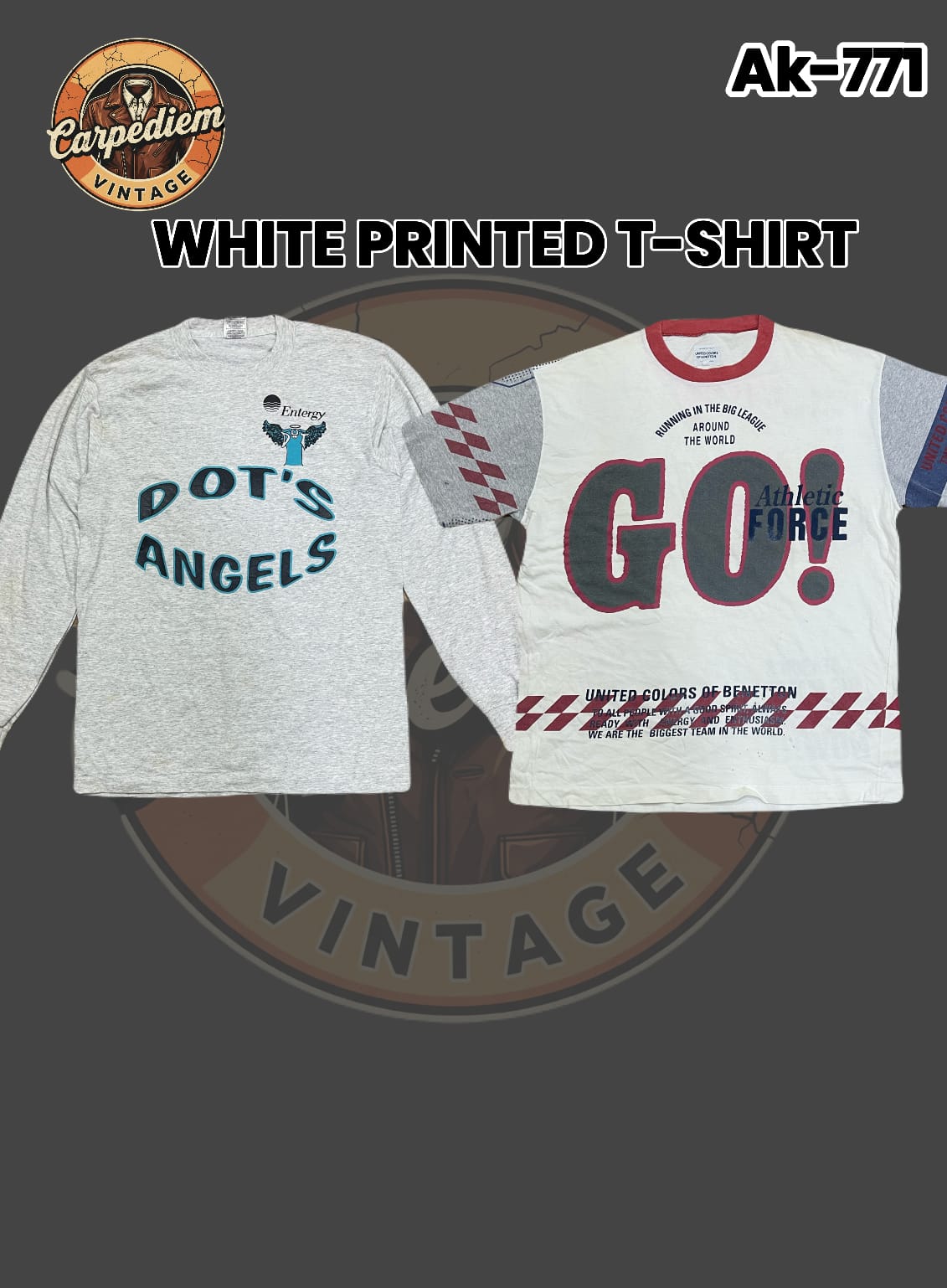 T-shirt blanc imprimé Ak-771