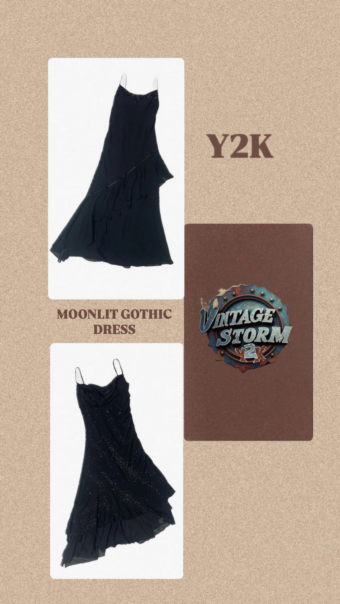 Y2K Moonlit Gothic Poly Dress