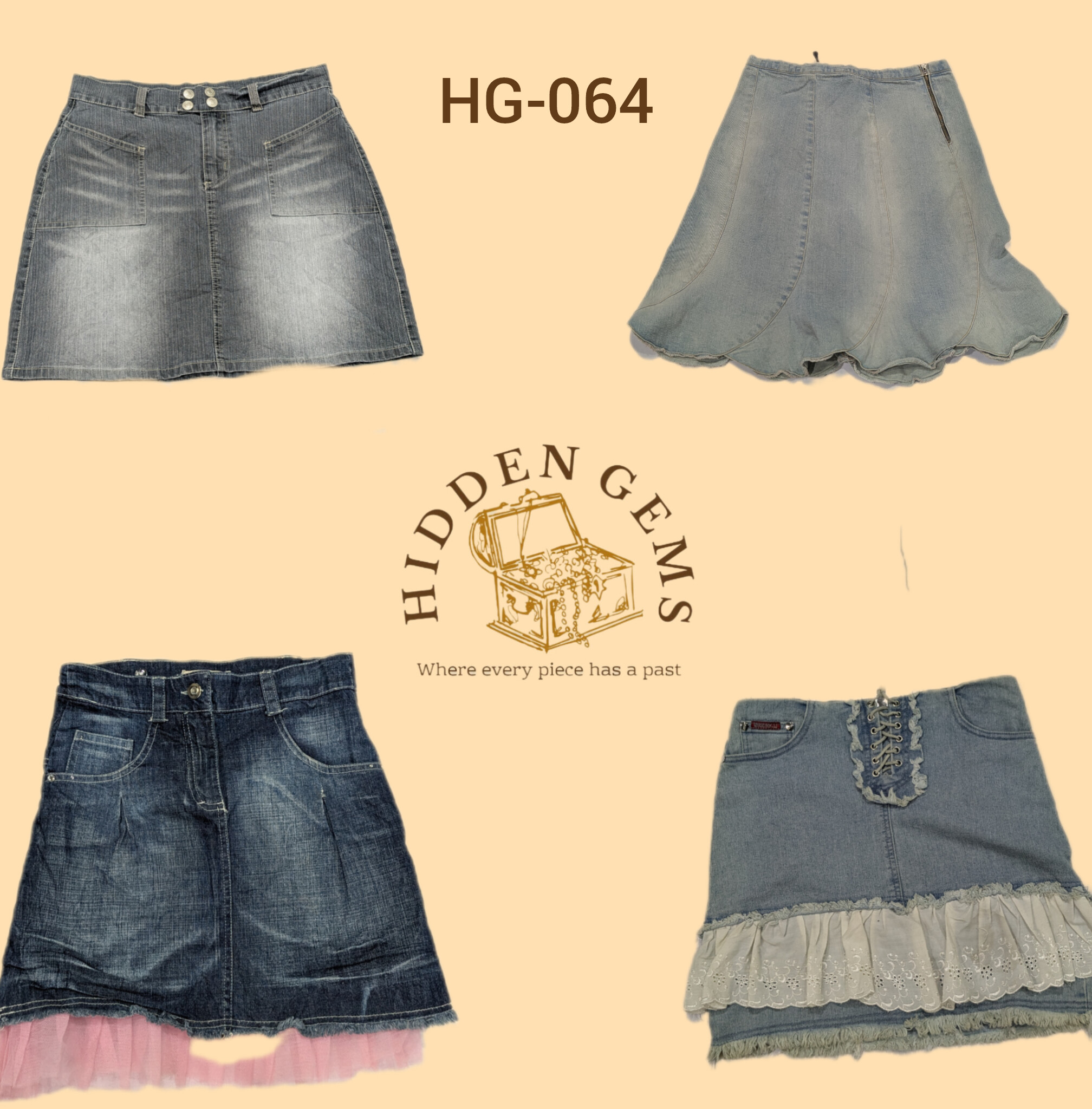 Y2K Unique Denim mini skirts (HG-064)
