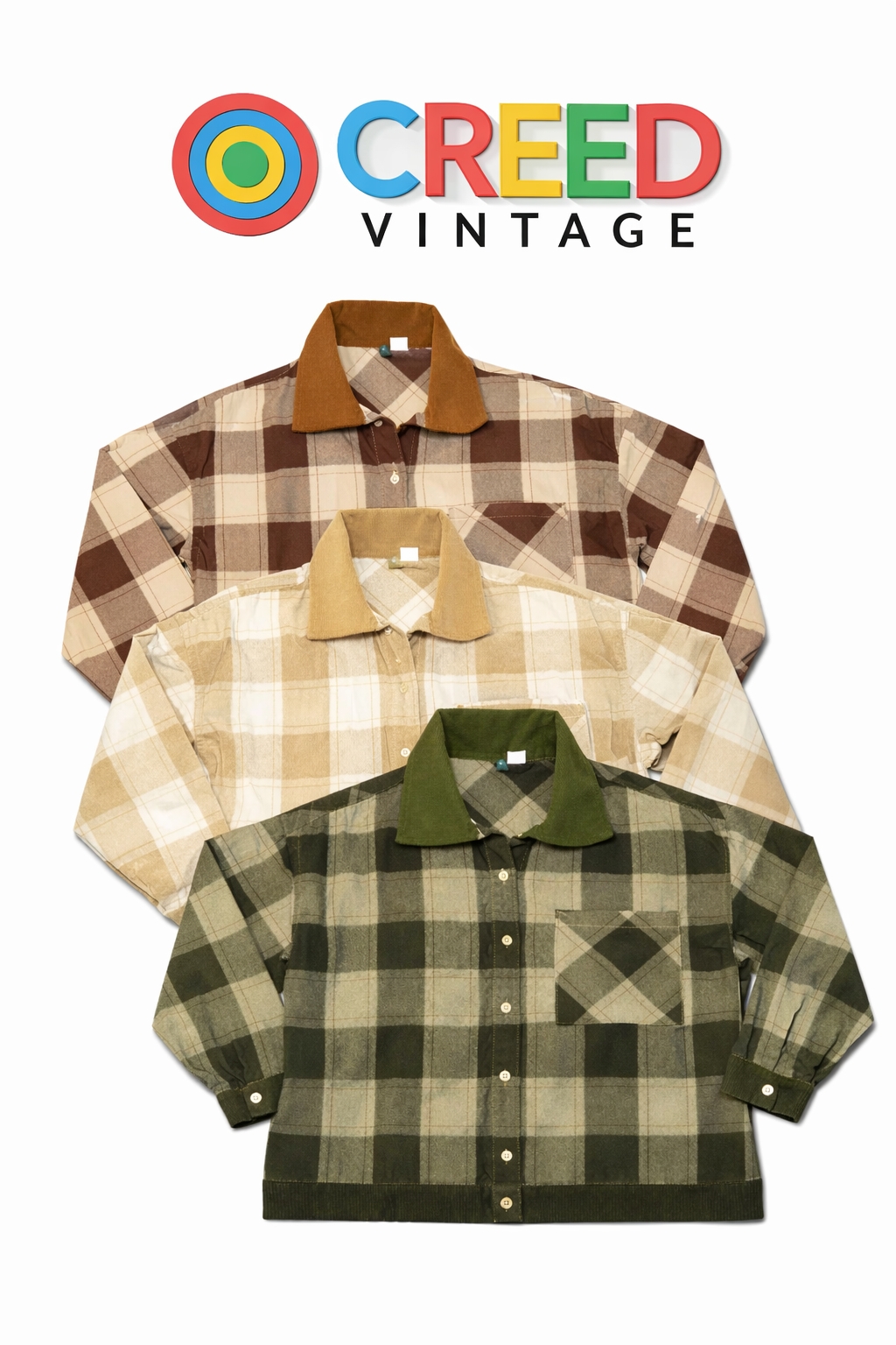 CR1240 Upcycled Plaid Cord-Trim Work Jacket