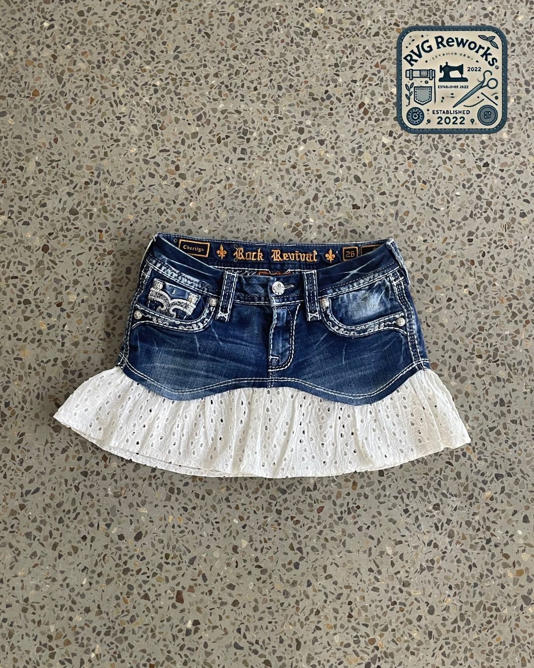 Upcycled The Denim Revival Ruffle Minirock