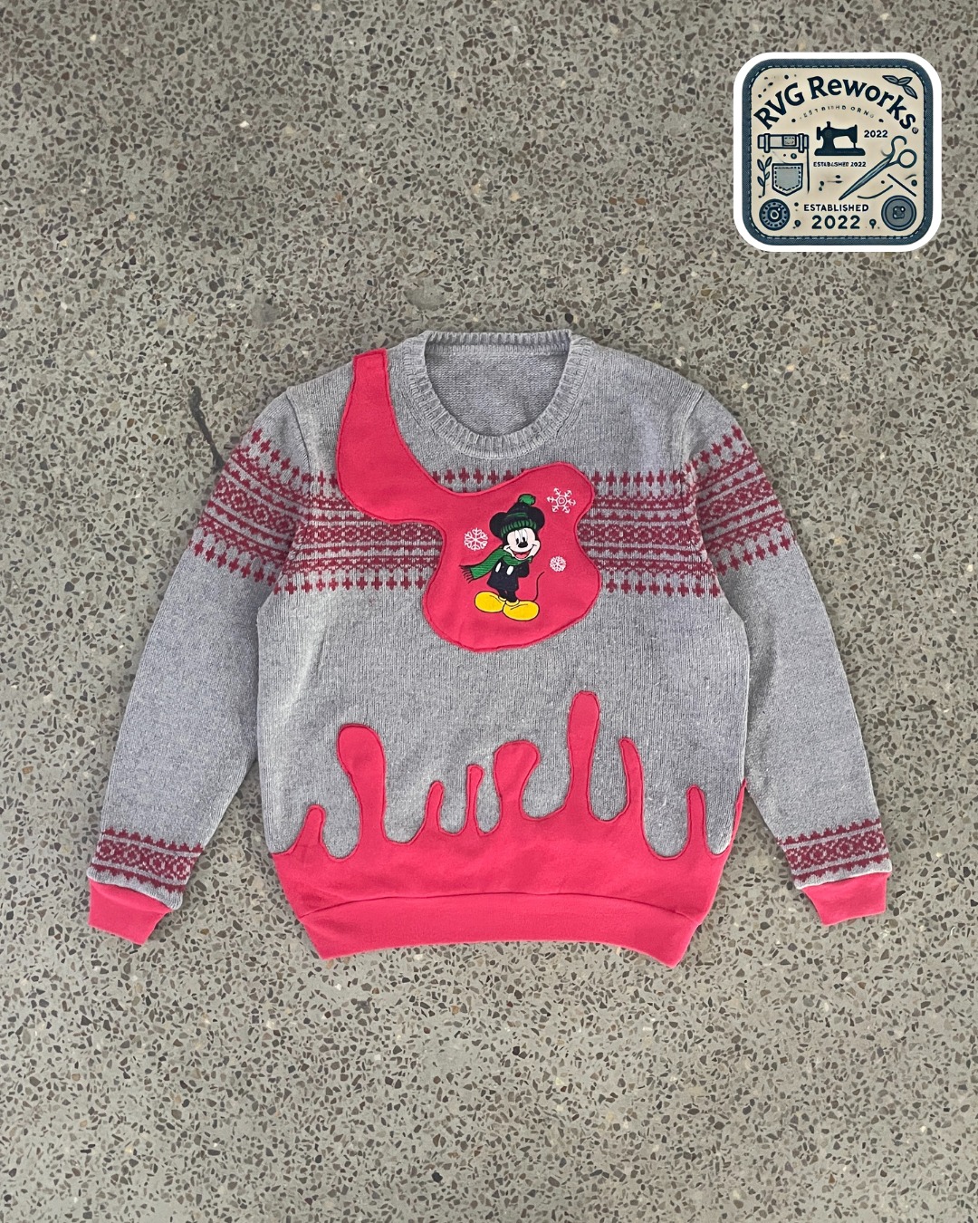 Upcycled Motif Knit Fusion Sweater