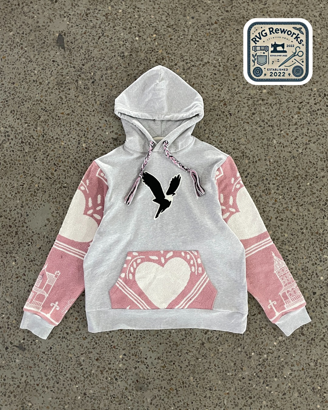 Upcycled Tapestry Sleeve Sports Hoodie