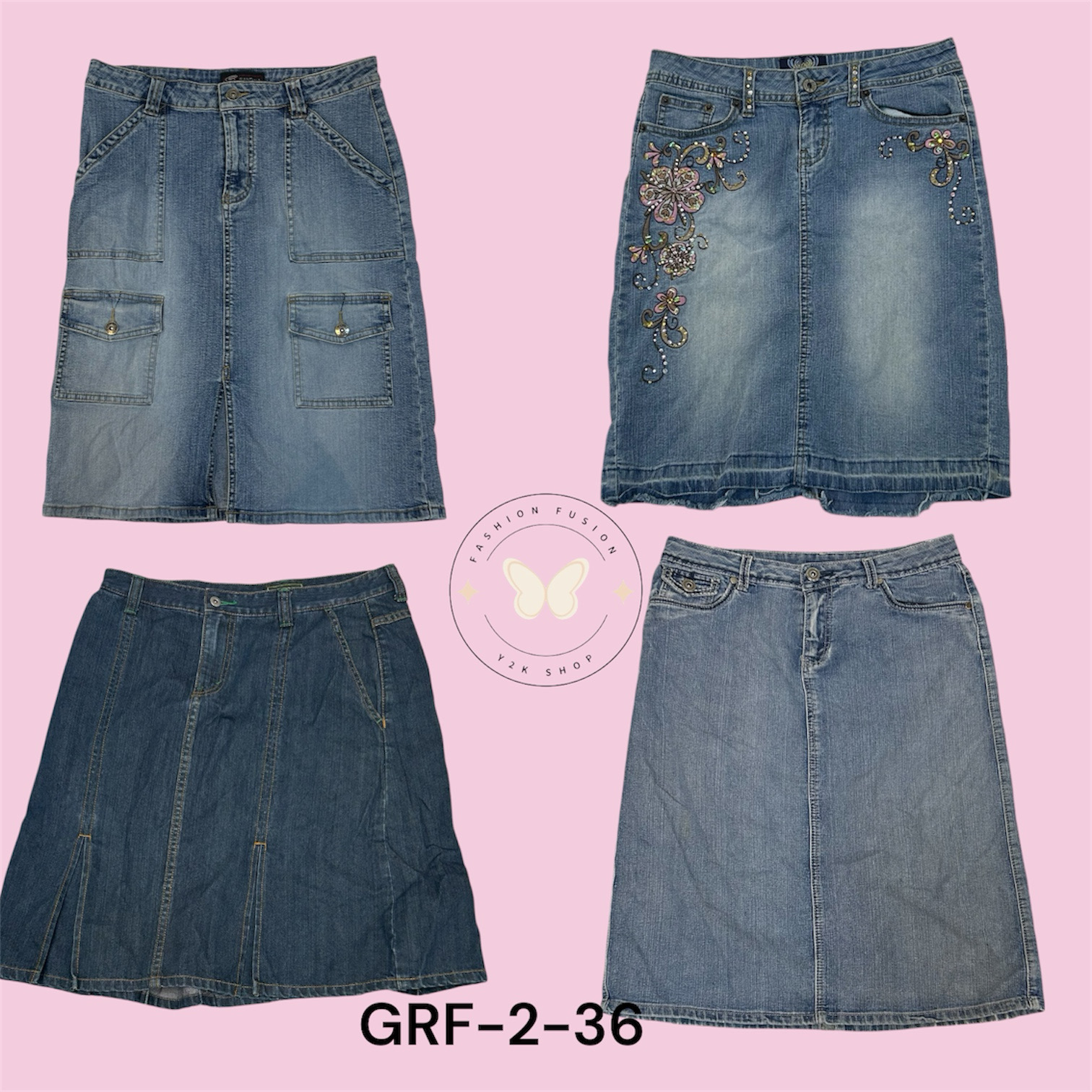 Modern Muse Denim Midi Skirt (GRF-2-36)