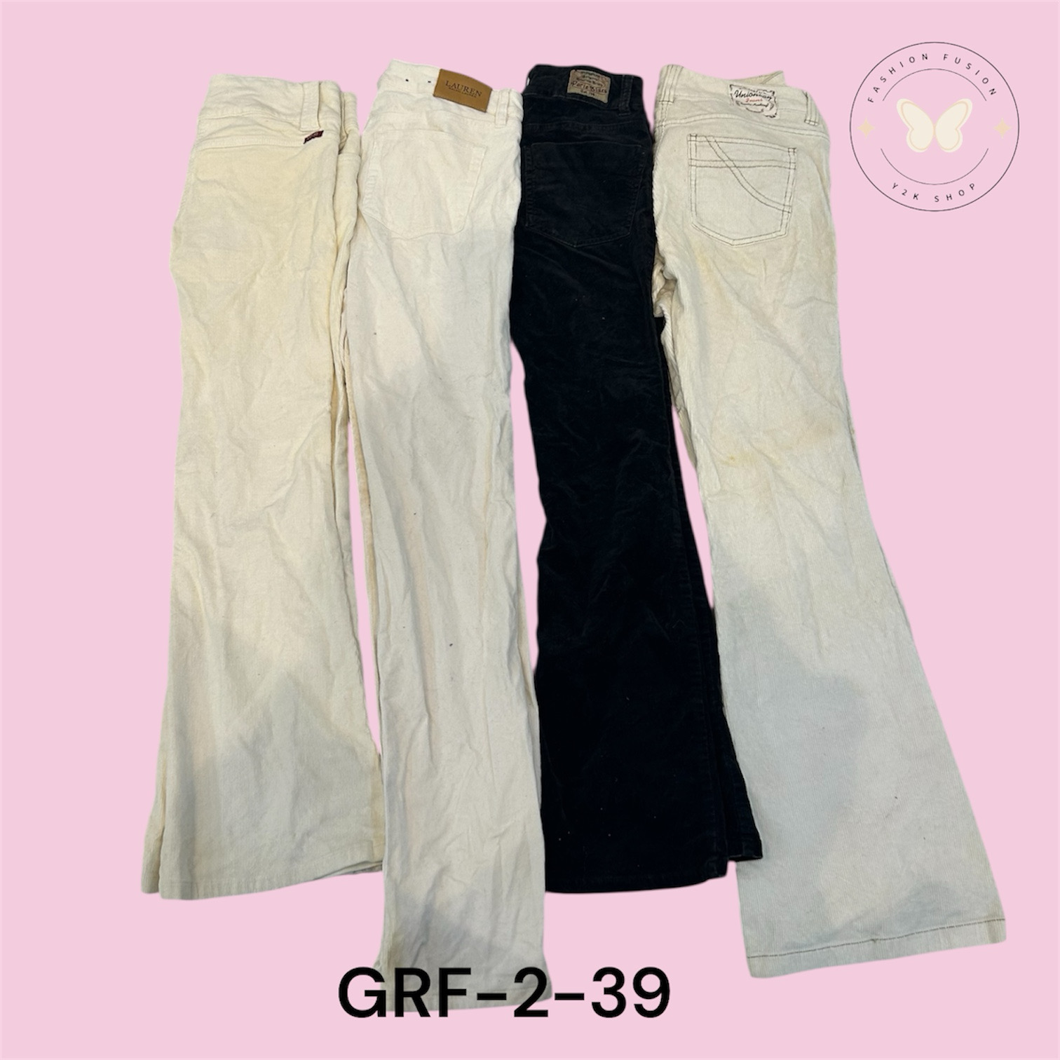 Black in White Corduroy Straight-Fit Pants (GRF-2-39)