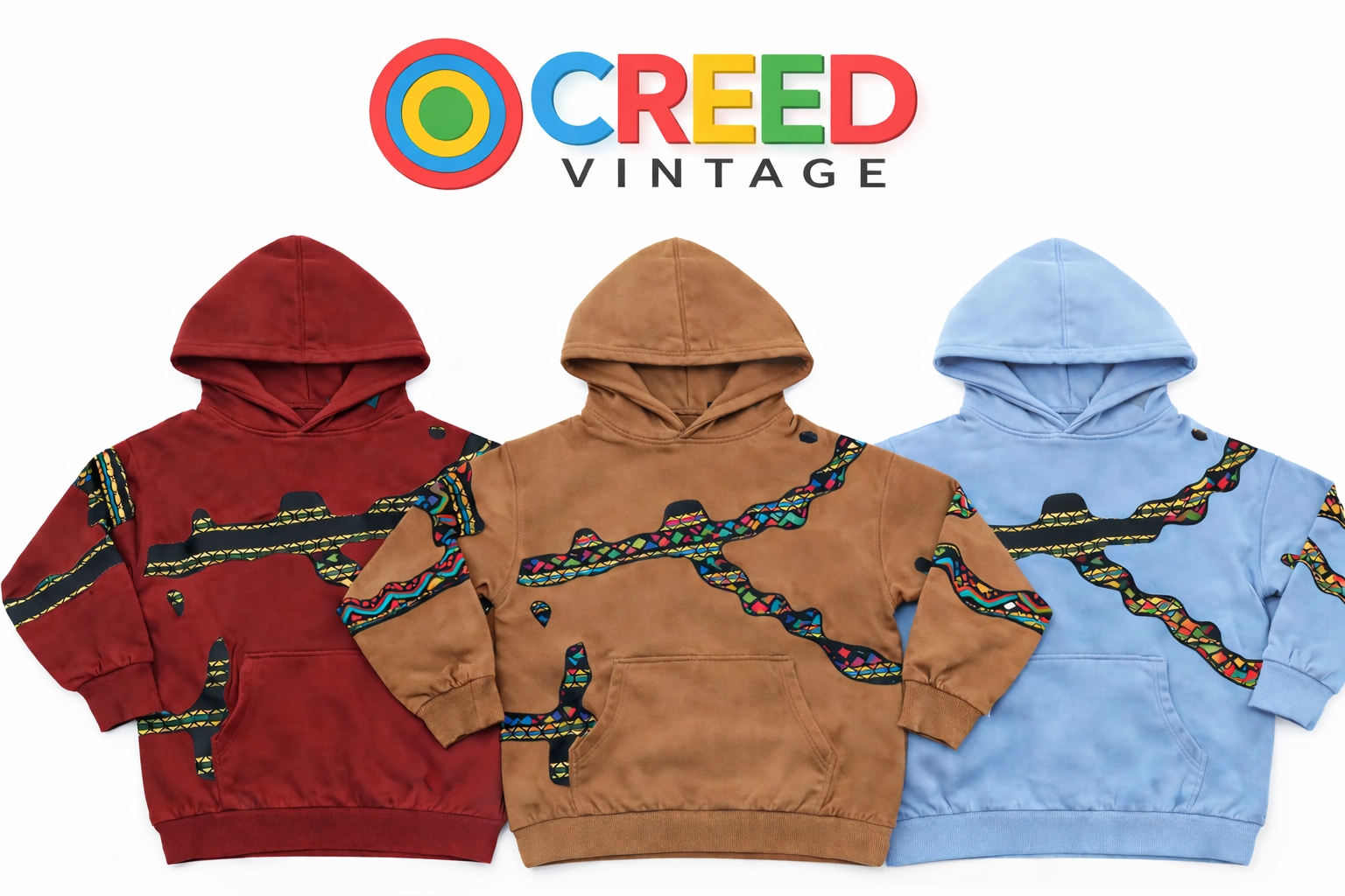 Sudadera con capucha de paneles de patchwork reciclados CR1247