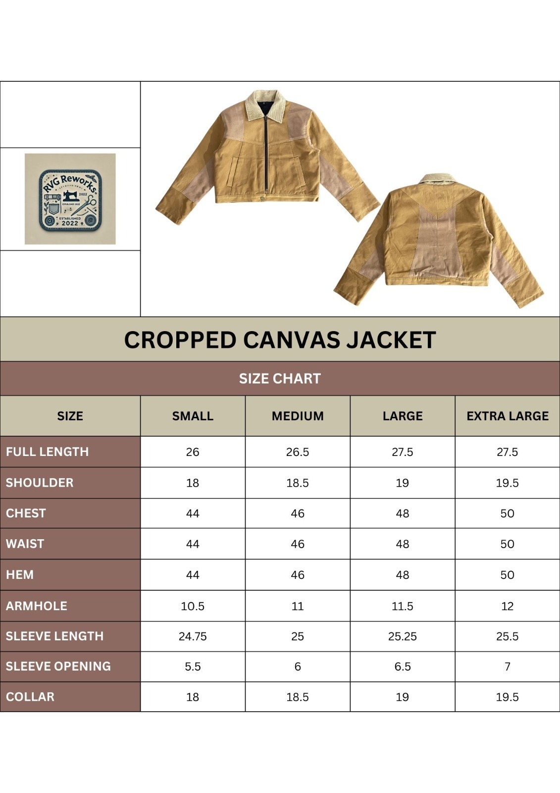Upcycled Two-Tone Canvas Cropped-Jacke