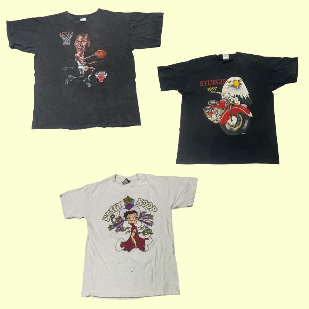 ヴィンテージグラフィックTシャツバンドル | Michael Jordan, Sturgis 1997, Betty Boop
