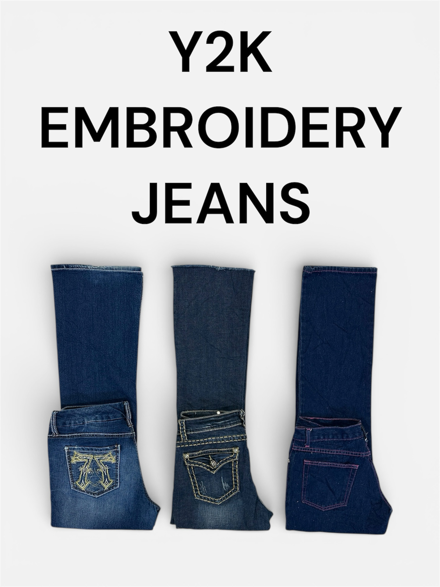 Y2K EMBROIDERY JEANS