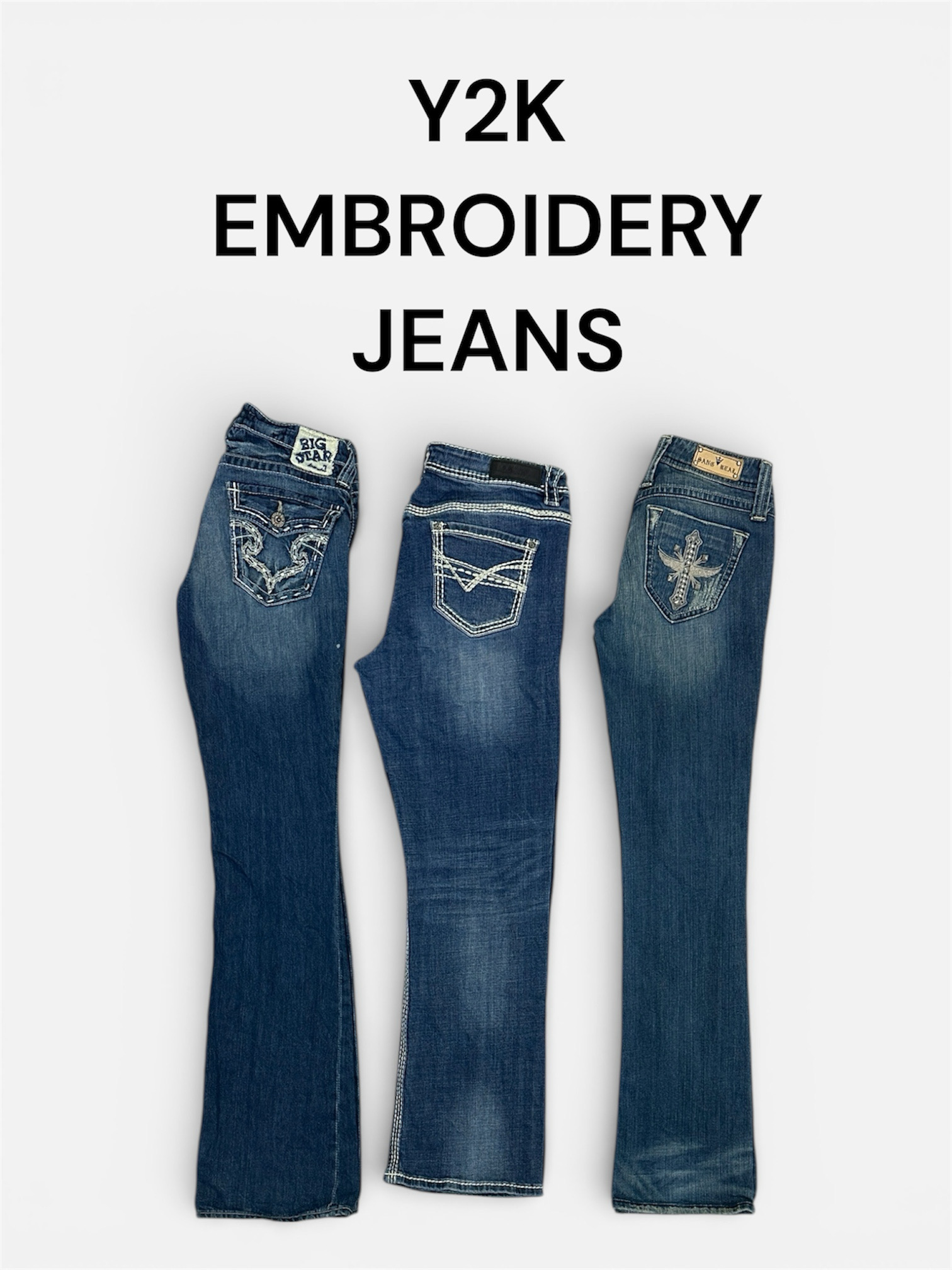 Y2K EMBROIDERY JEANS