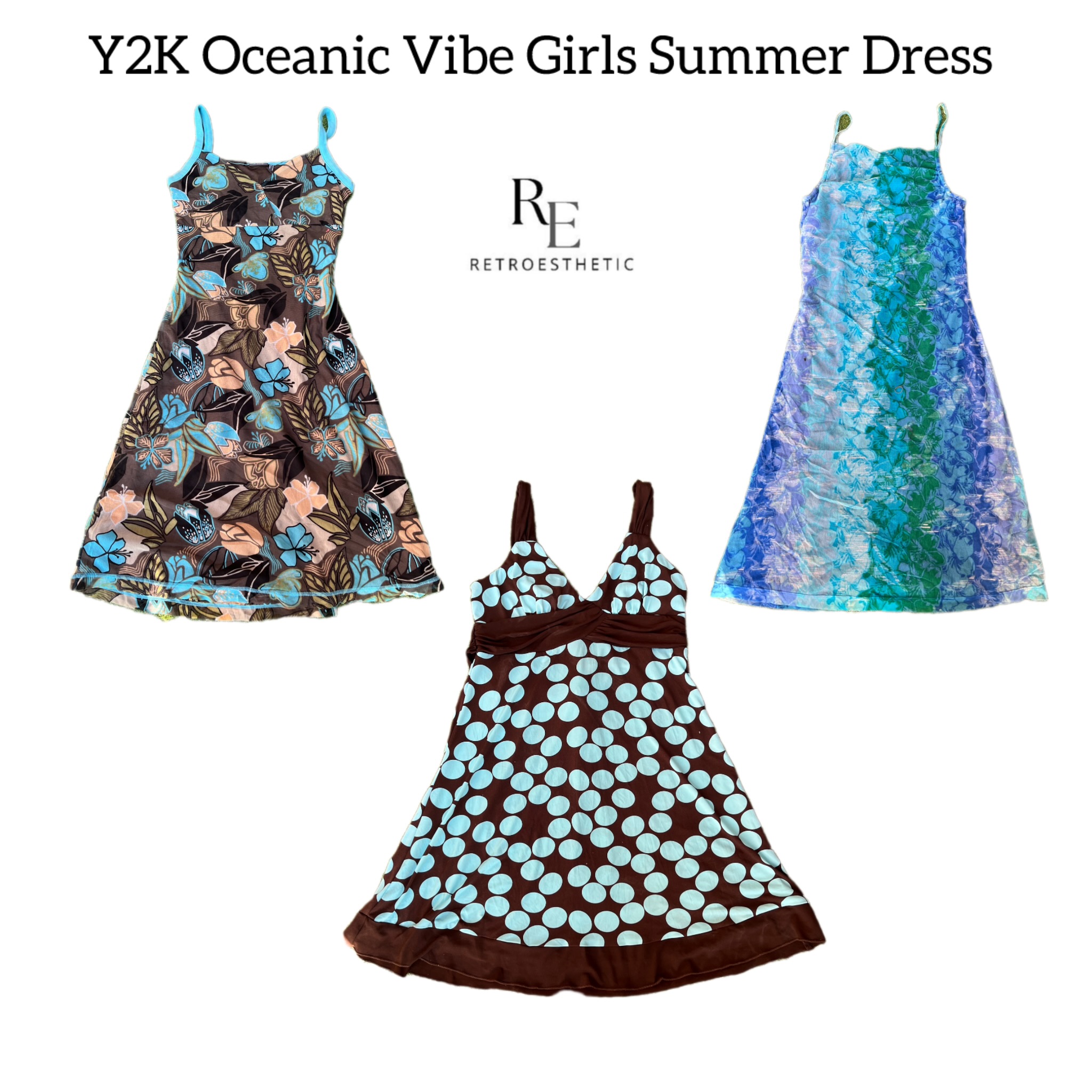 Y2K Oceanic Vibe Sommerkleid RE-2757