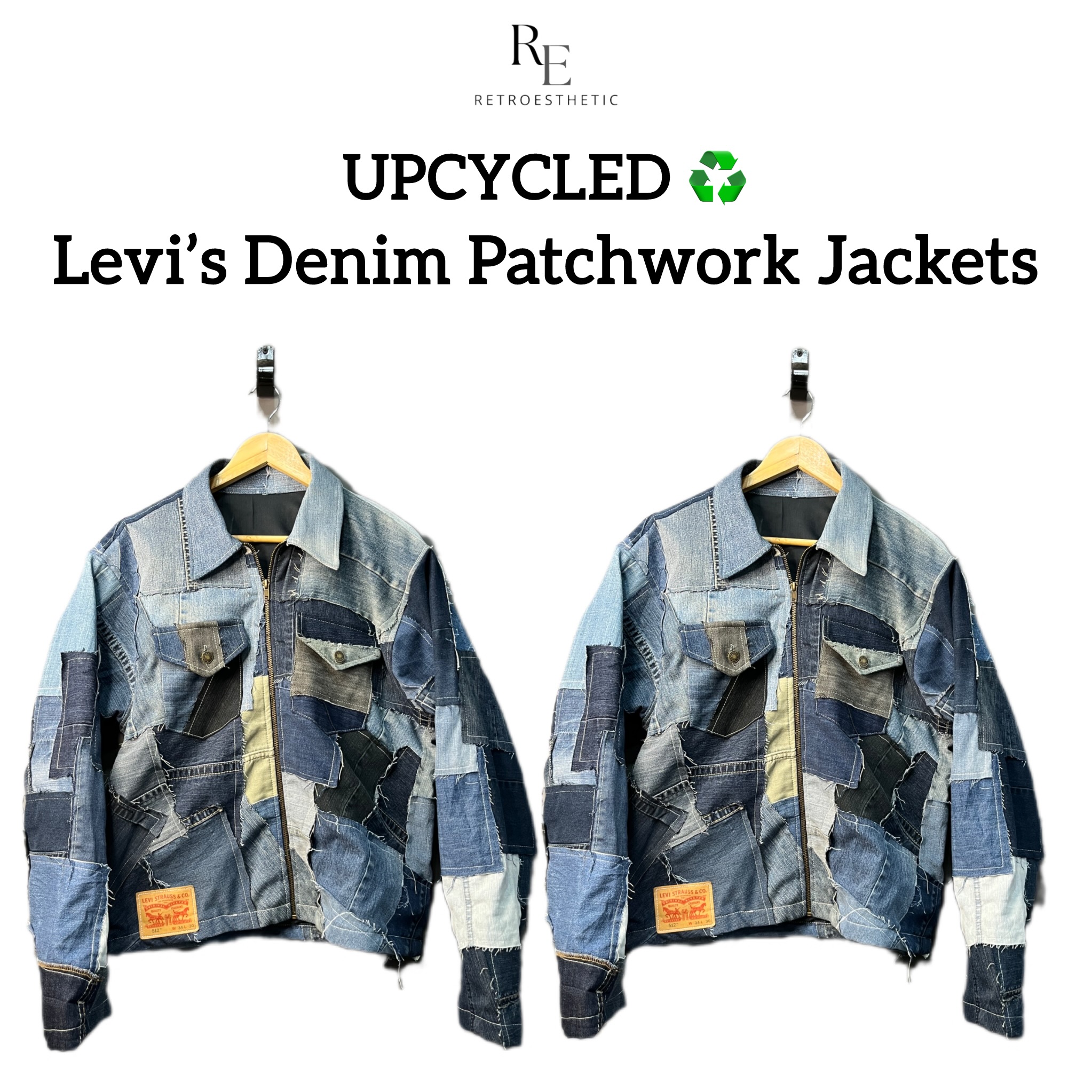 Vestes en patchwork en denim Levi’s recyclé