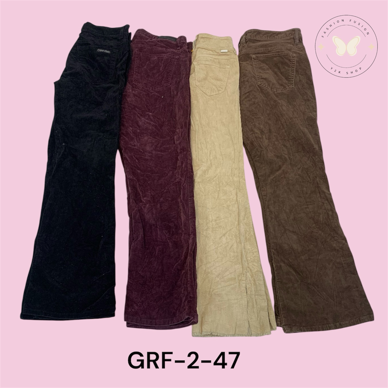 Women’s High-Waist Corduroy Pants – Soft Ribbed Casual Wear (GRF-2-47)