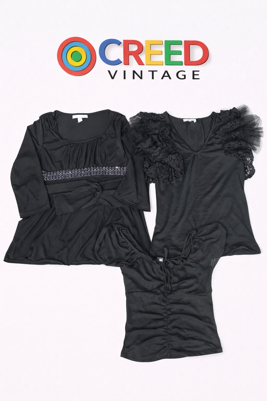 CR6435 Y2K Black Mix Tops