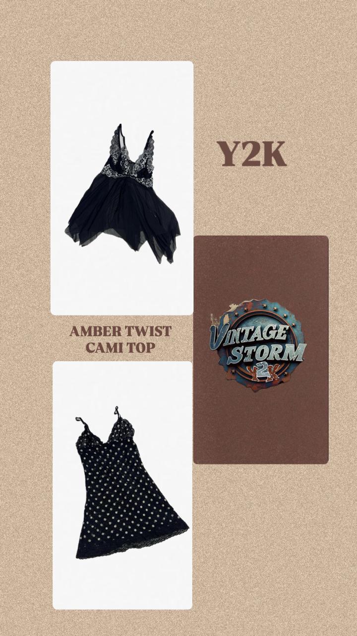 Y2K Amber Twist Cami Tops