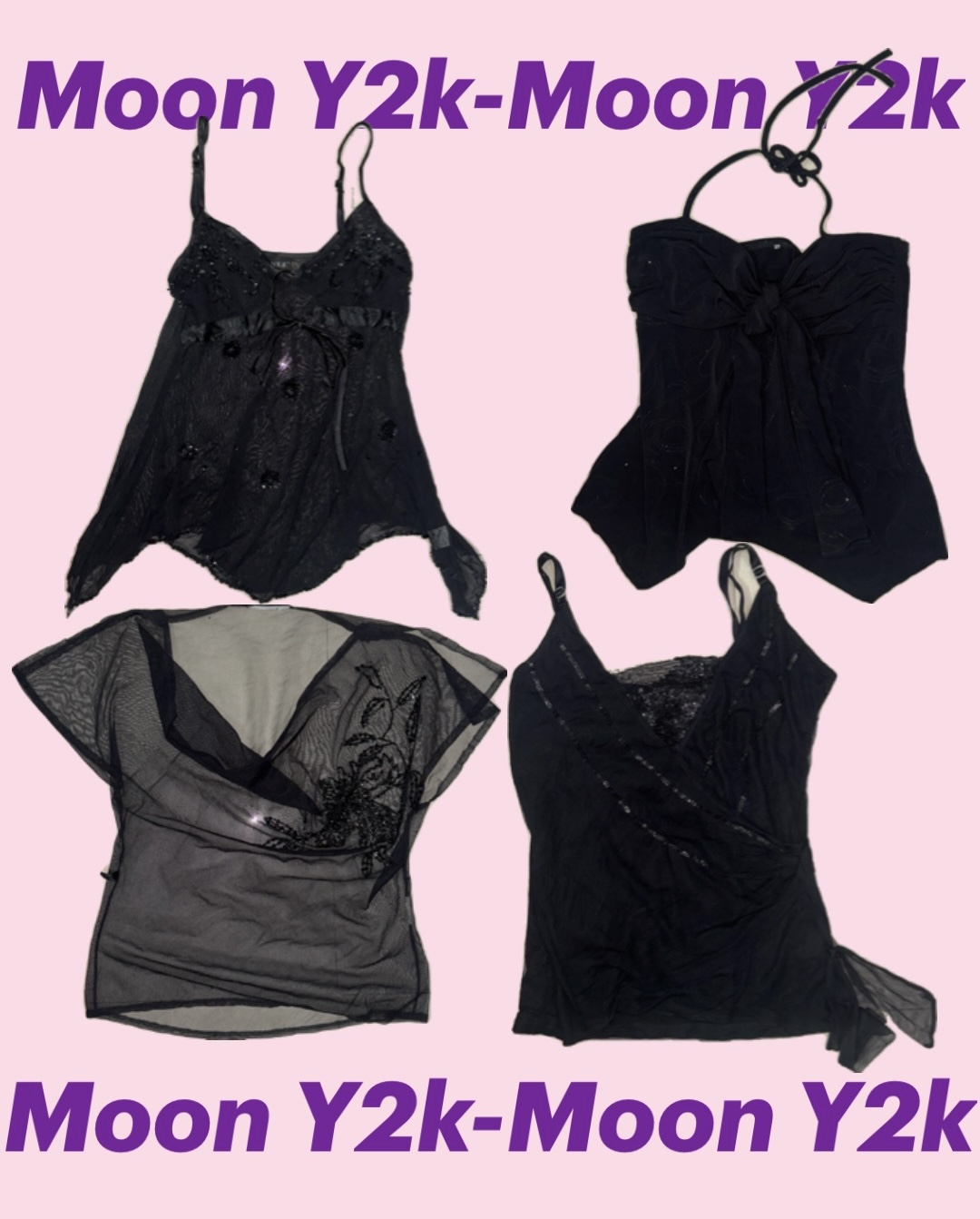 Y2K Gothic Black Night Out Tops (M-1123)